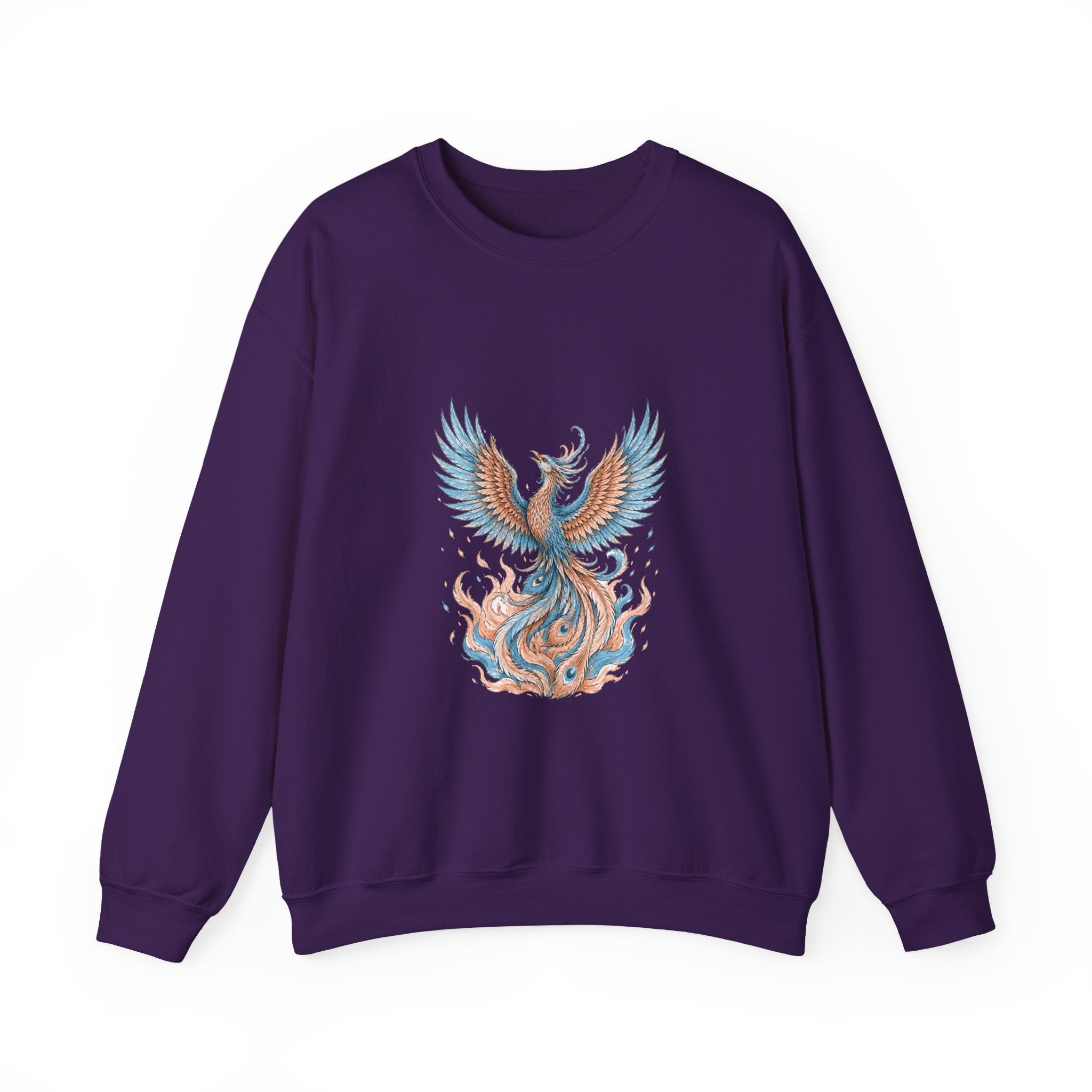 Matching Couple Sweatshirt - Dragon & Phoenix Matching Couple Premium Fleece Sweatshirt Hand-Drawn Art His Hers Anniversary Gift - Design B