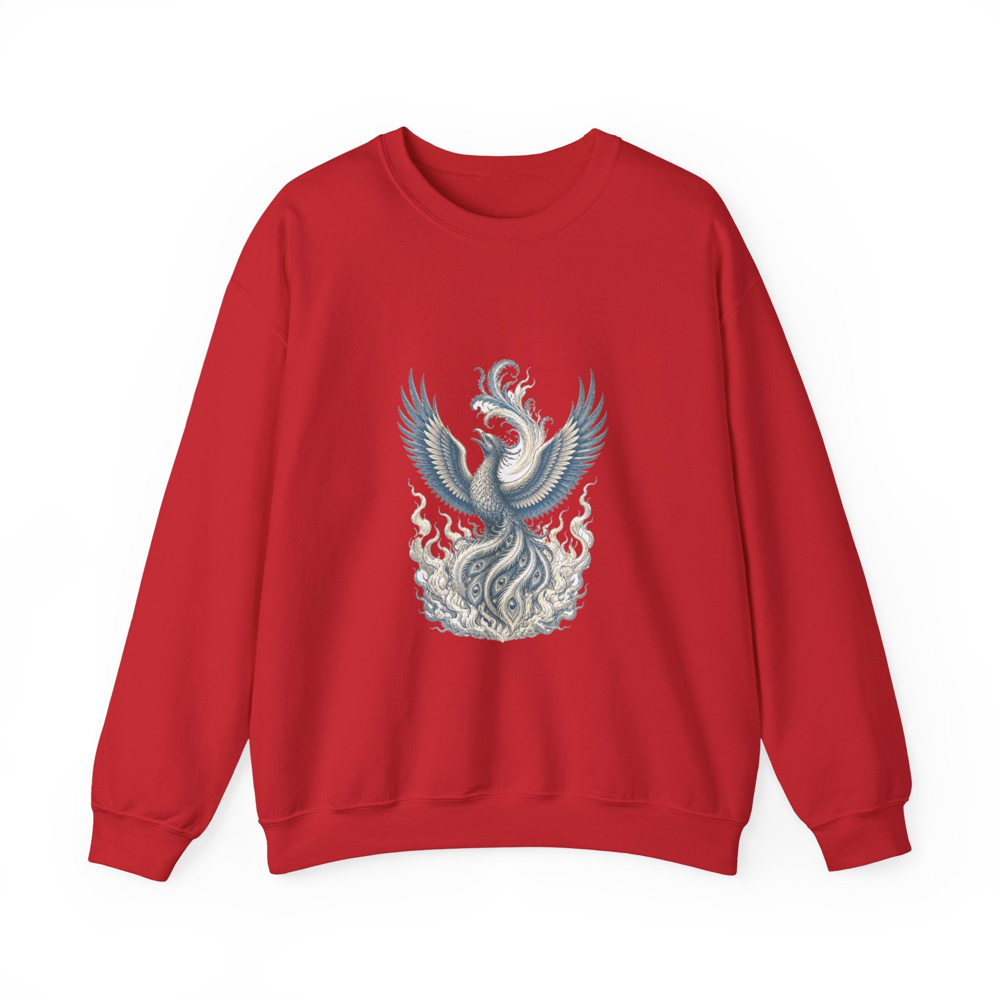 Matching Couple Sweatshirt - Dragon & Phoenix Matching Couple Crewneck Sweatshirt Vintage Art His Hers Wedding Gift - Design B