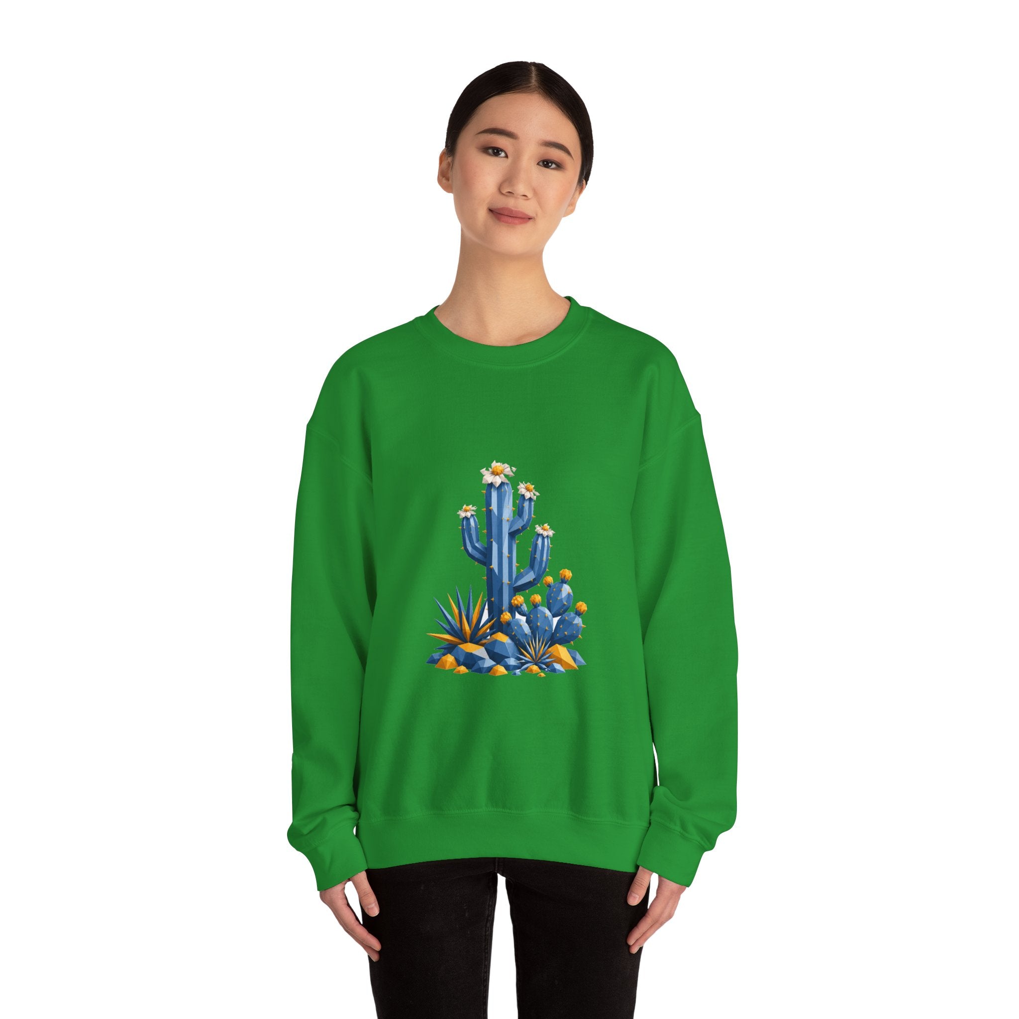 Matching Couple Sweatshirt - Desert & Rainforest Matching Couple Crewneck Sweatshirt Geometric Art His Hers Couple Gift - Design A