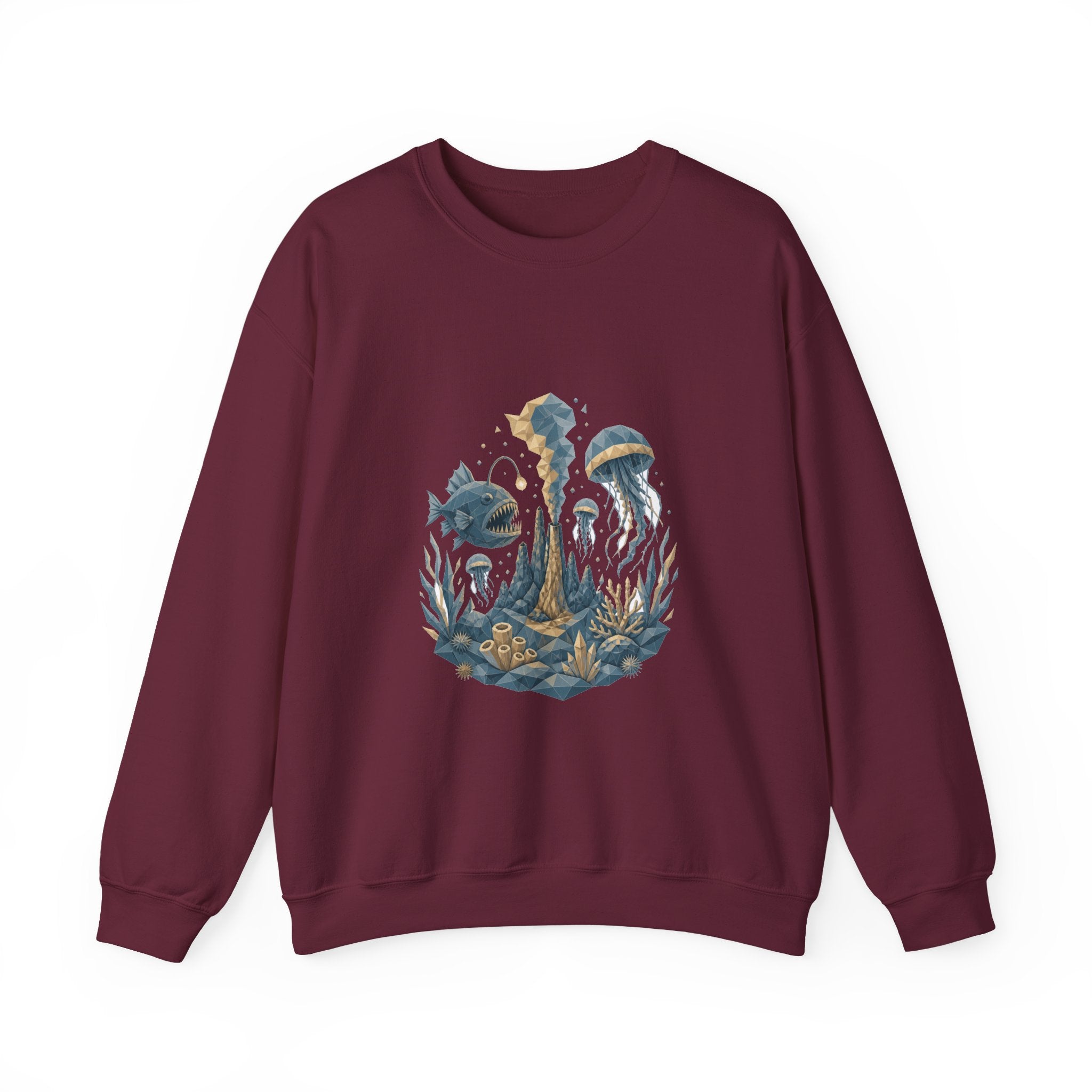 Matching Couple Sweatshirt - Coral Reef & Deep Sea Matching Couple Comfort Colors Crew Geometric Art His Hers Love Gift - Design B