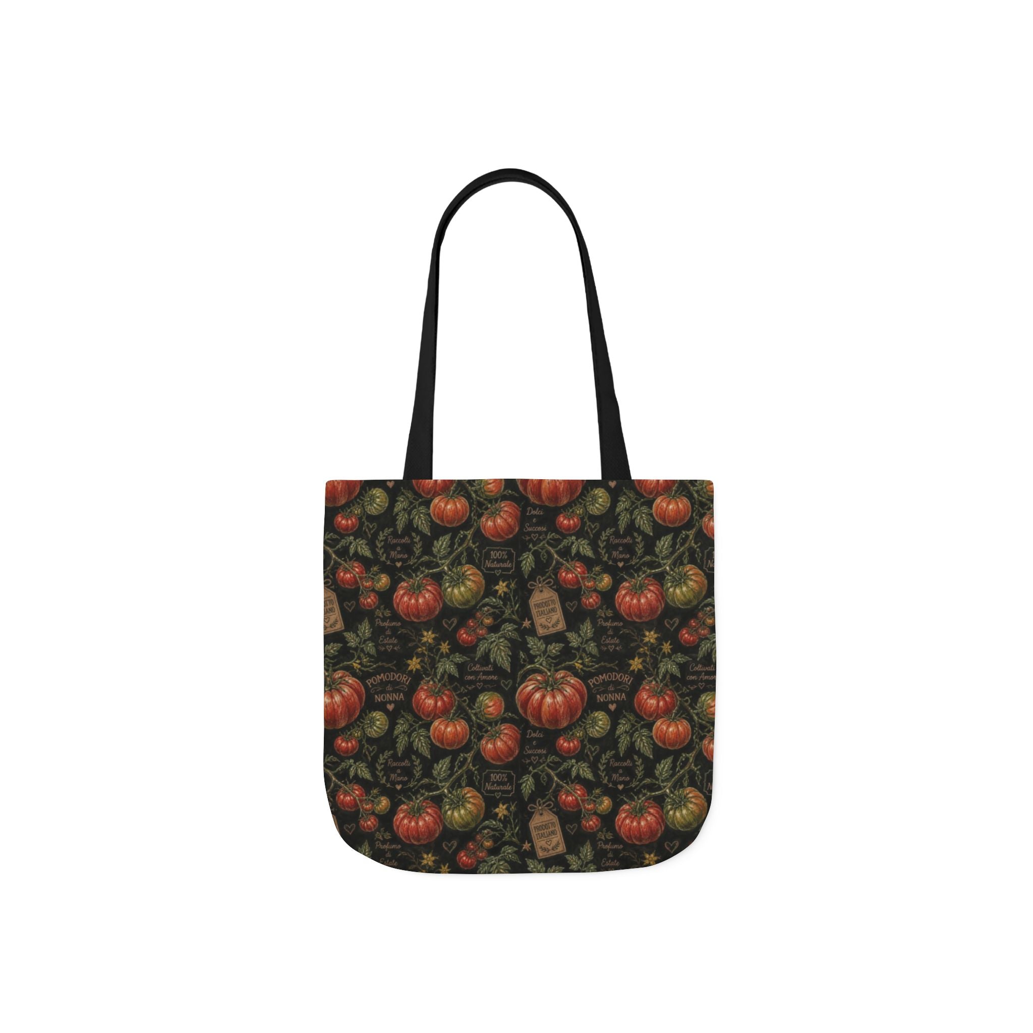 Heritage Tomatoes Canvas Tote Bag Mediterranean Kitchen Chalk Art Design Italian Cottagecore Gift