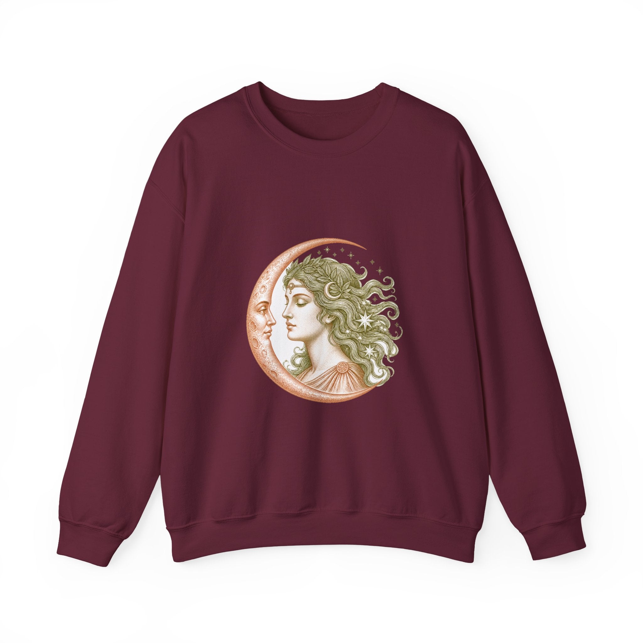 Matching Couple Sweatshirt - Helios & Selene Matching Couple Crewneck Sweatshirt Vintage Art His Hers Wedding Gift - Design B