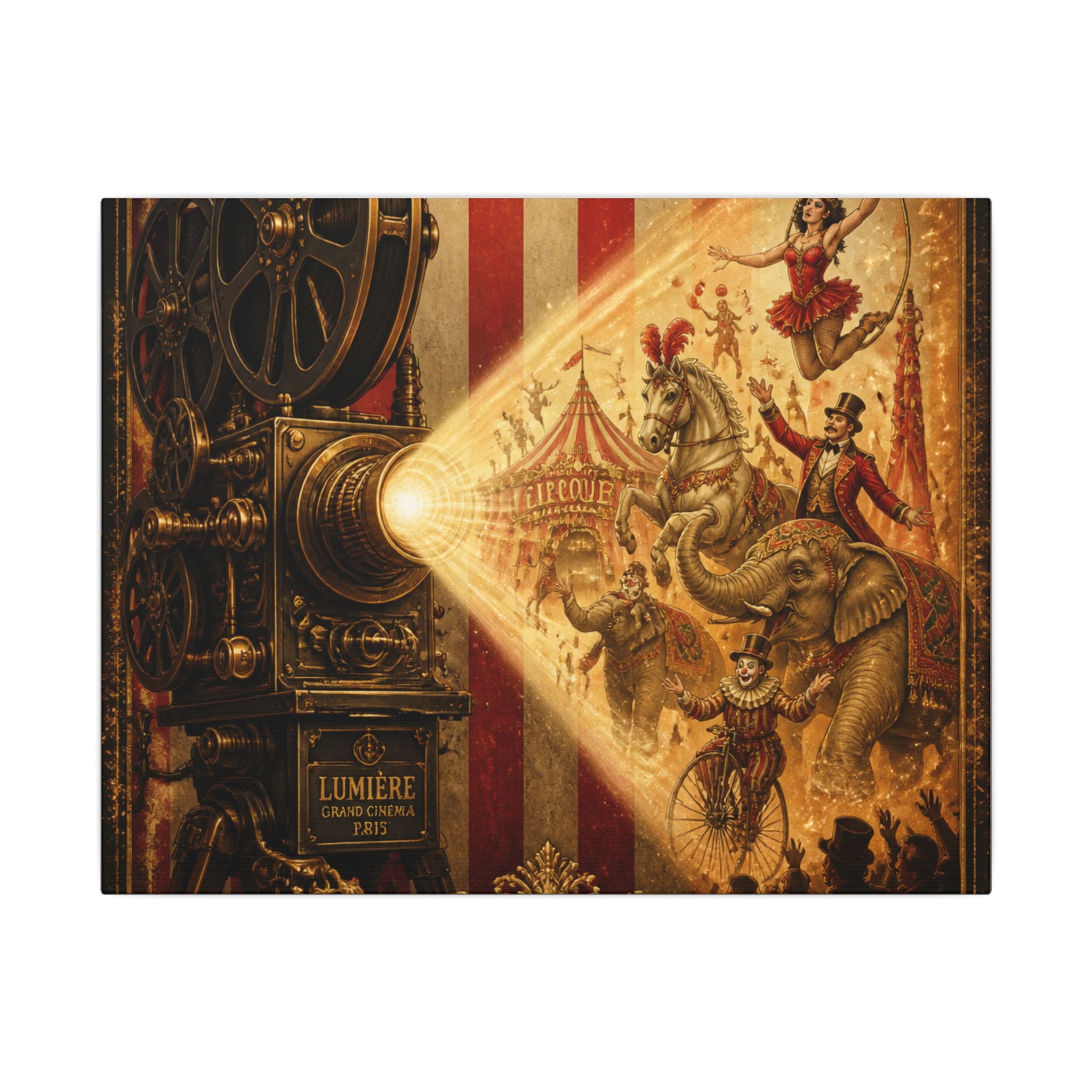 Film Camera Projector Show Wall Art Canvas 24×36 Baroque Studio Decor Maximalist Print