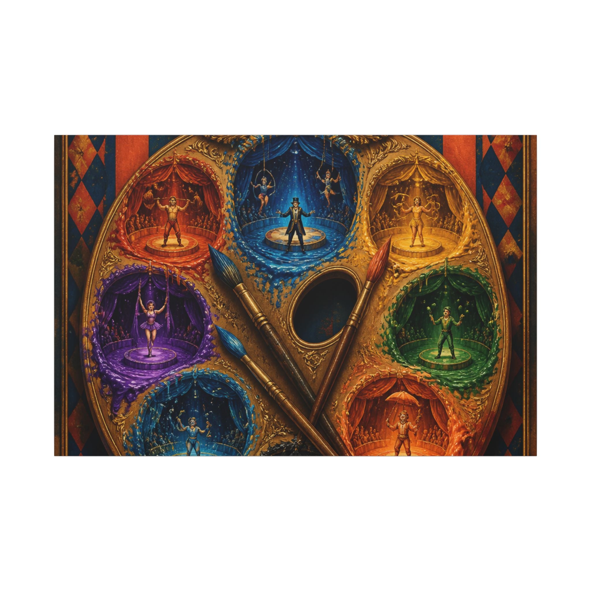 Paint Palette Stage Wall Art Canvas 16×20 Baroque Home Office Decor Maximalist Print