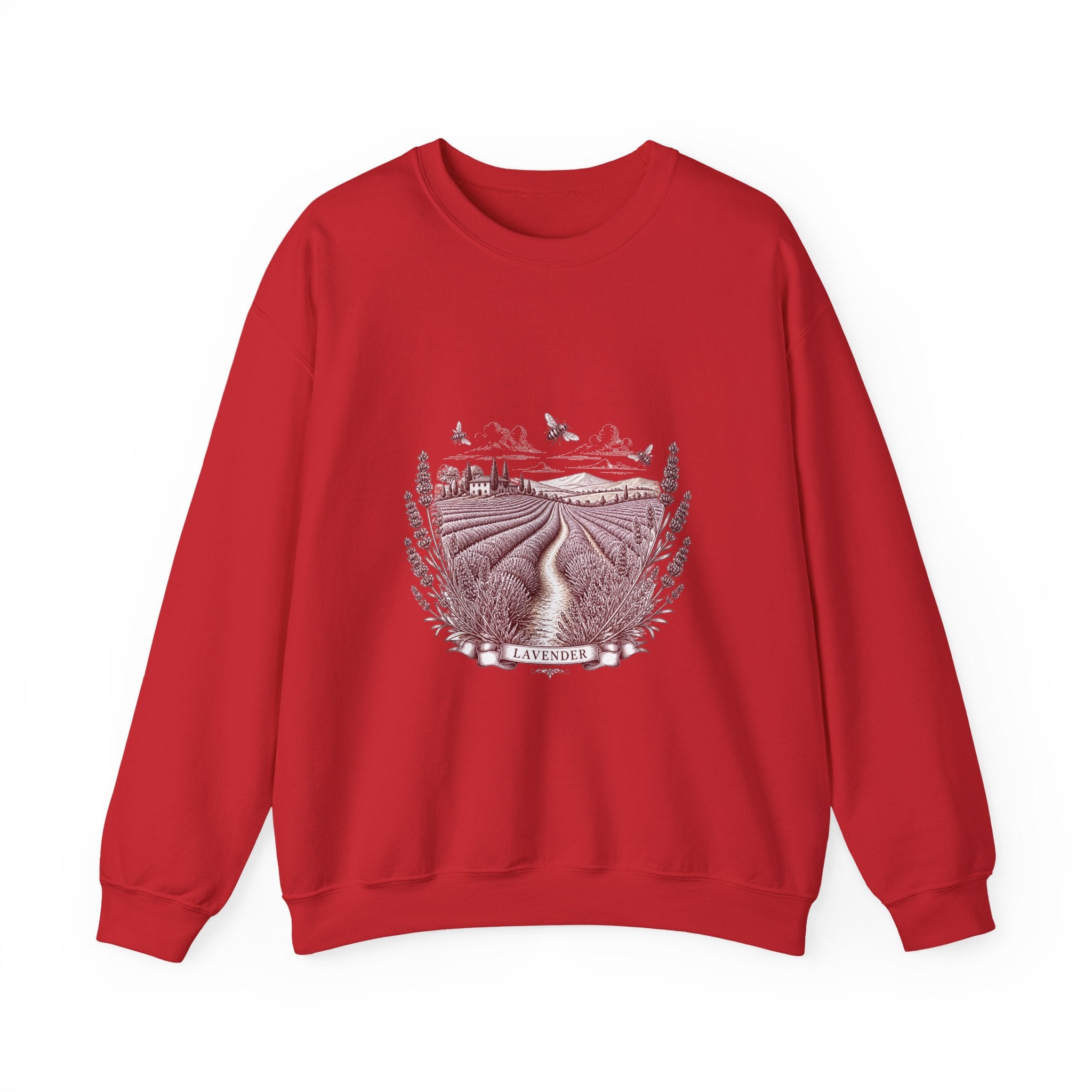 Matching Couple Sweatshirt - Lavender Fields & Canyon Matching Couple Crewneck Sweatshirt Vintage Art His Hers Wedding Gift - Design A