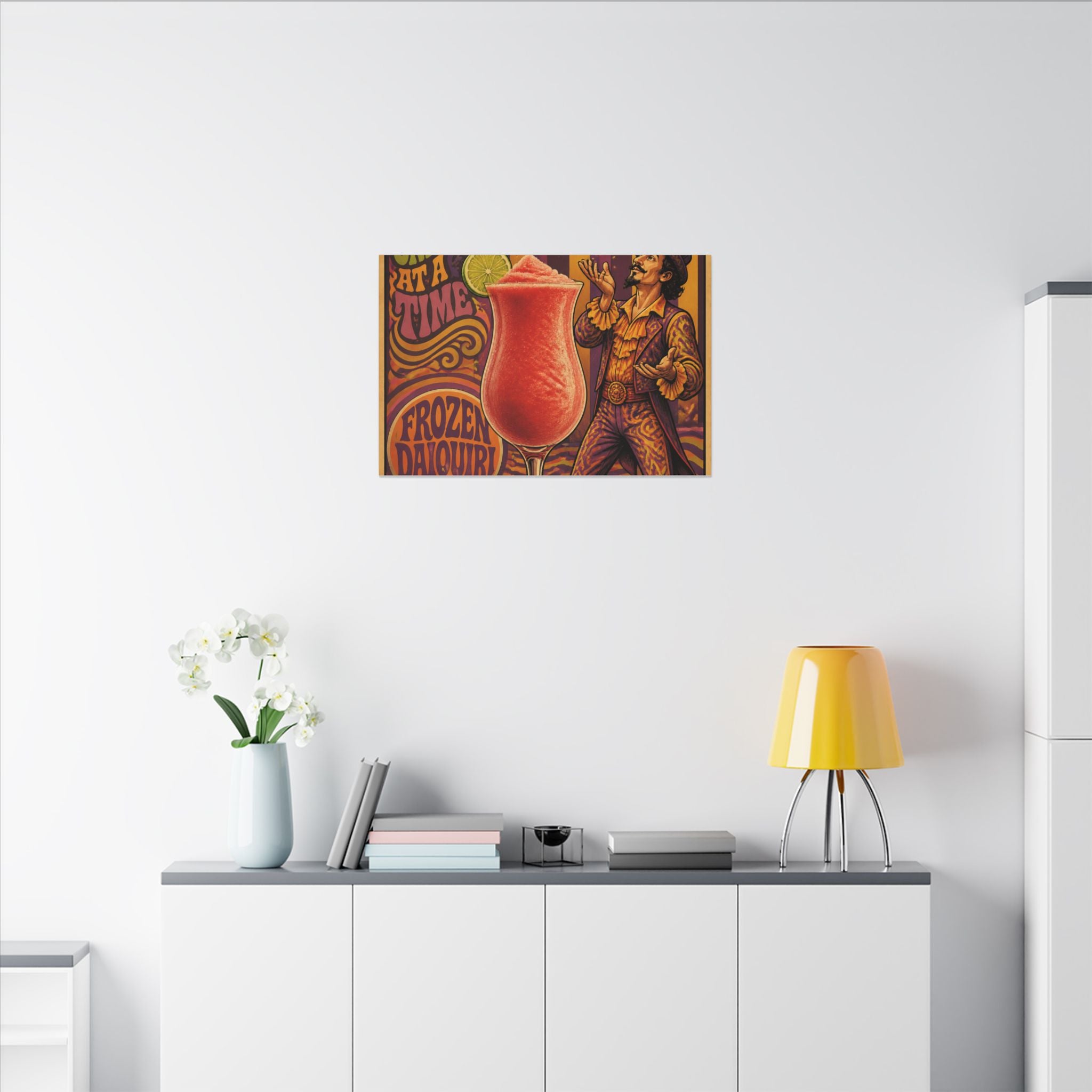 Daiquiri Fruit Juggler Wall Art Canvas 24×36 Psychedelic Dining Room Decor Maximalist Print