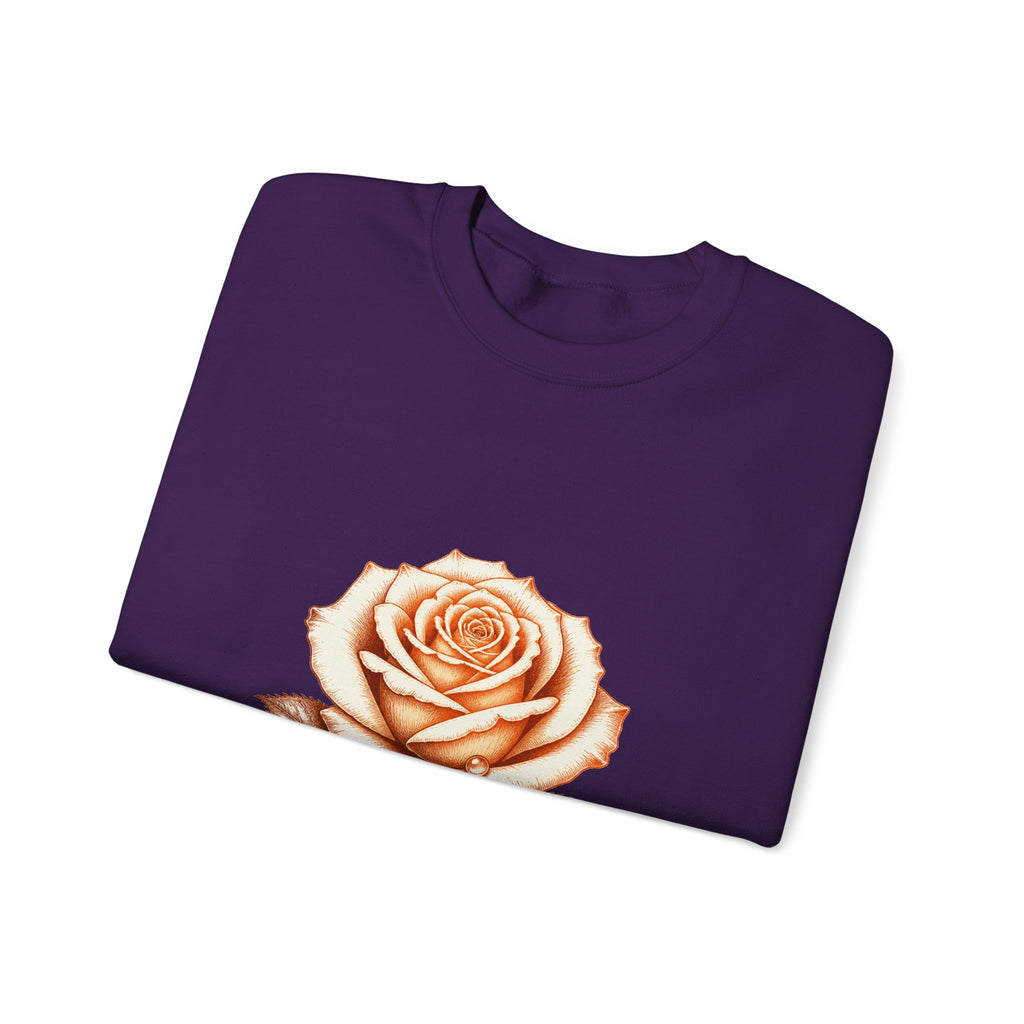 Matching Couple Sweatshirt - Rose & Thorn Matching Couple Premium Fleece Sweatshirt Hand-Drawn Art His Hers Anniversary Gift - Design A