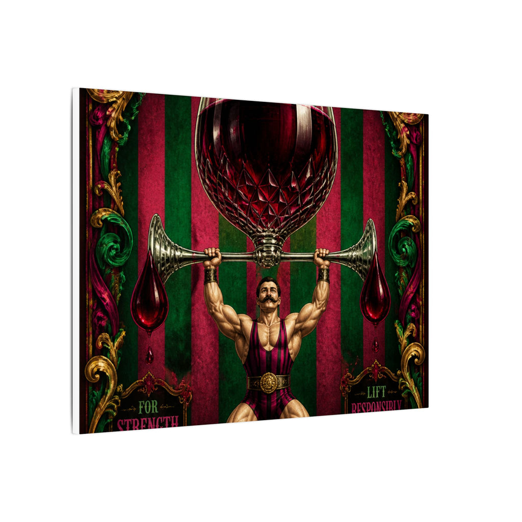 Wine Glass Strongman Wall Art Canvas 16×20 Baroque Home Office Decor Maximalist Print
