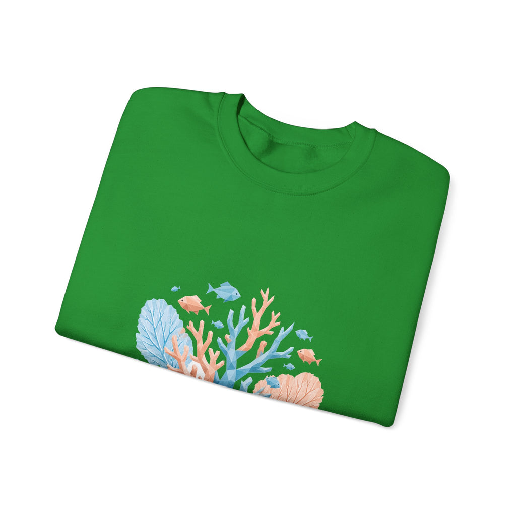 Matching Couple Sweatshirt - Coral Reef & Deep Sea Matching Couple Crewneck Sweatshirt Geometric Art His Hers Couple Gift - Design A
