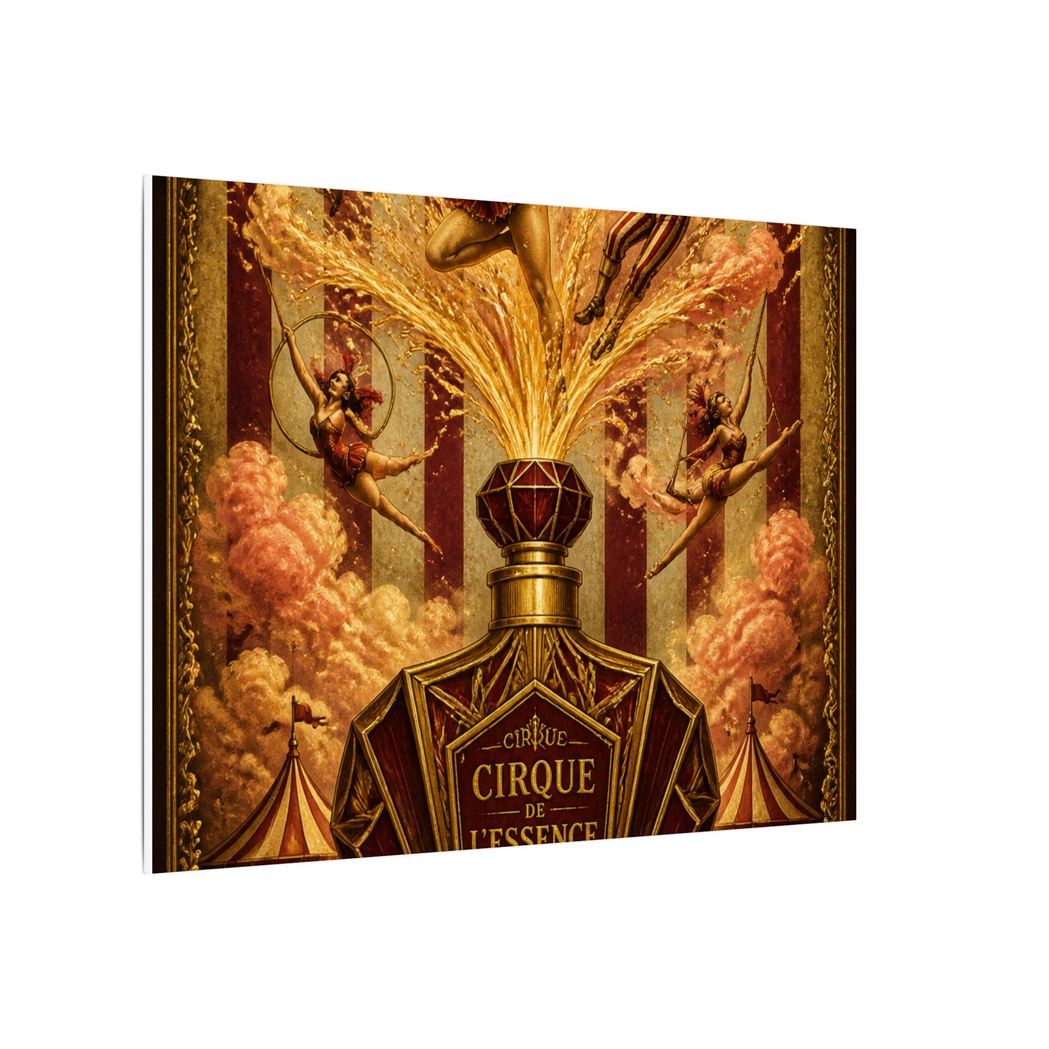 Perfume Bottle Fountain Wall Art Canvas 24×36 Baroque Studio Decor Maximalist Print
