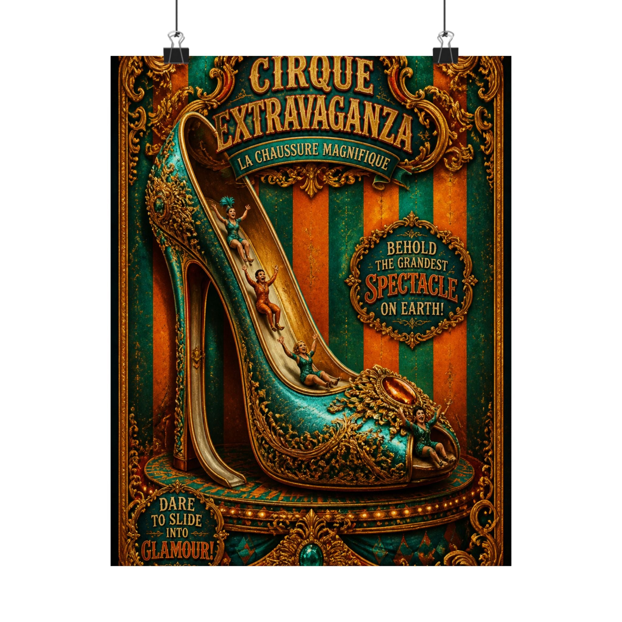 High Heel Slide Wall Art Poster 24×36 Baroque Studio Decor Maximalist Print
