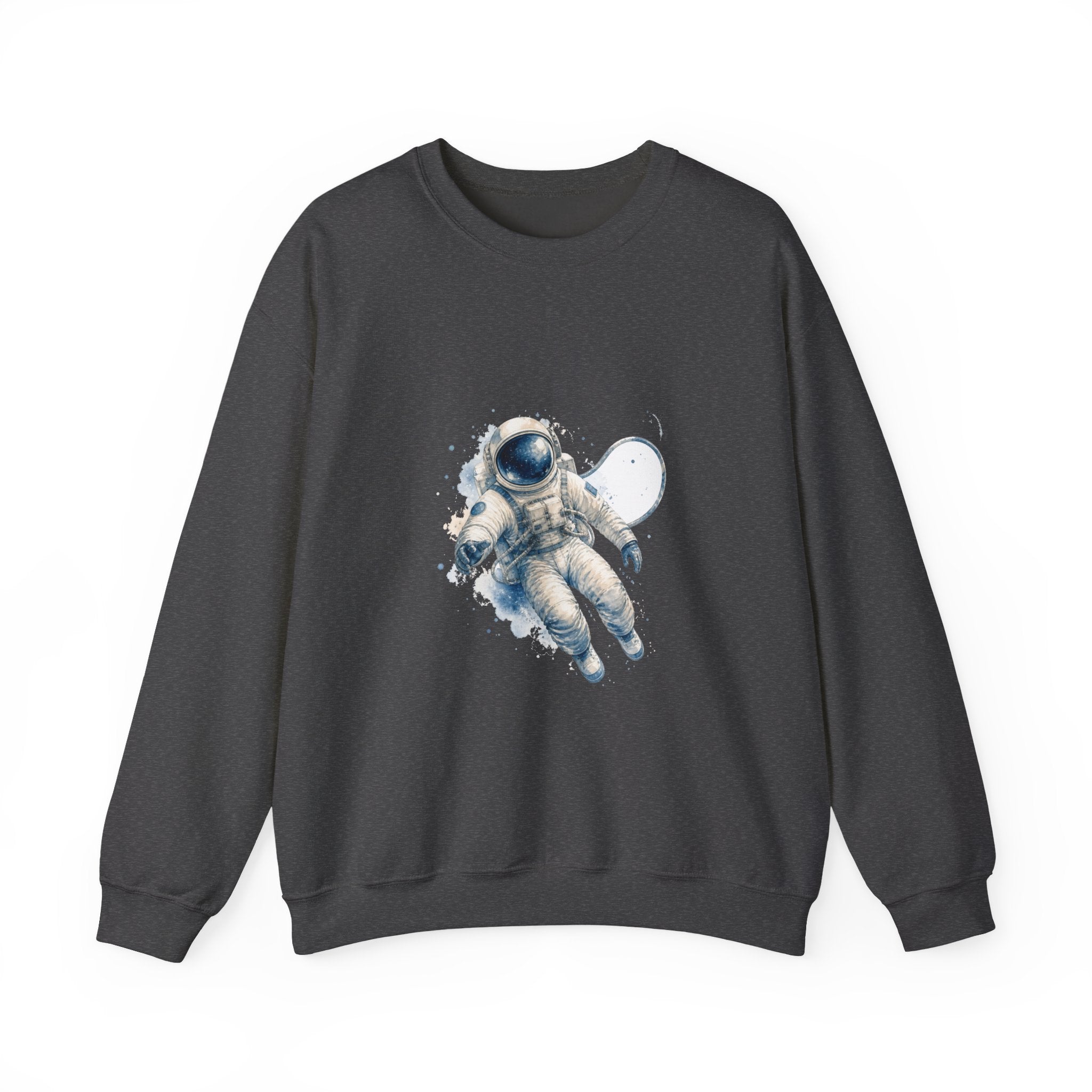 Matching Couple Sweatshirt - Astronaut & Planet Matching Couple Crewneck Sweatshirt Watercolor Art His Hers Engagement Gift - Design A