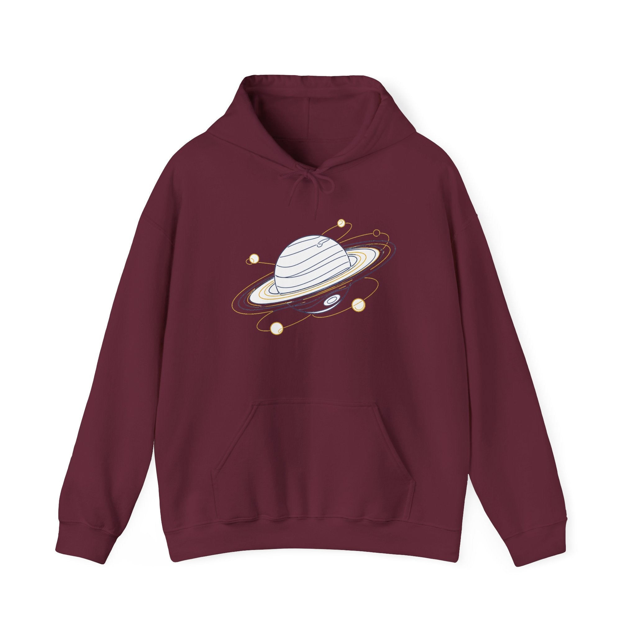Matching Couple Sweatshirt - Saturn & Jupiter Matching Couple Hooded Sweatshirt Minimalist Art His Hers Valentine Gift - Design A