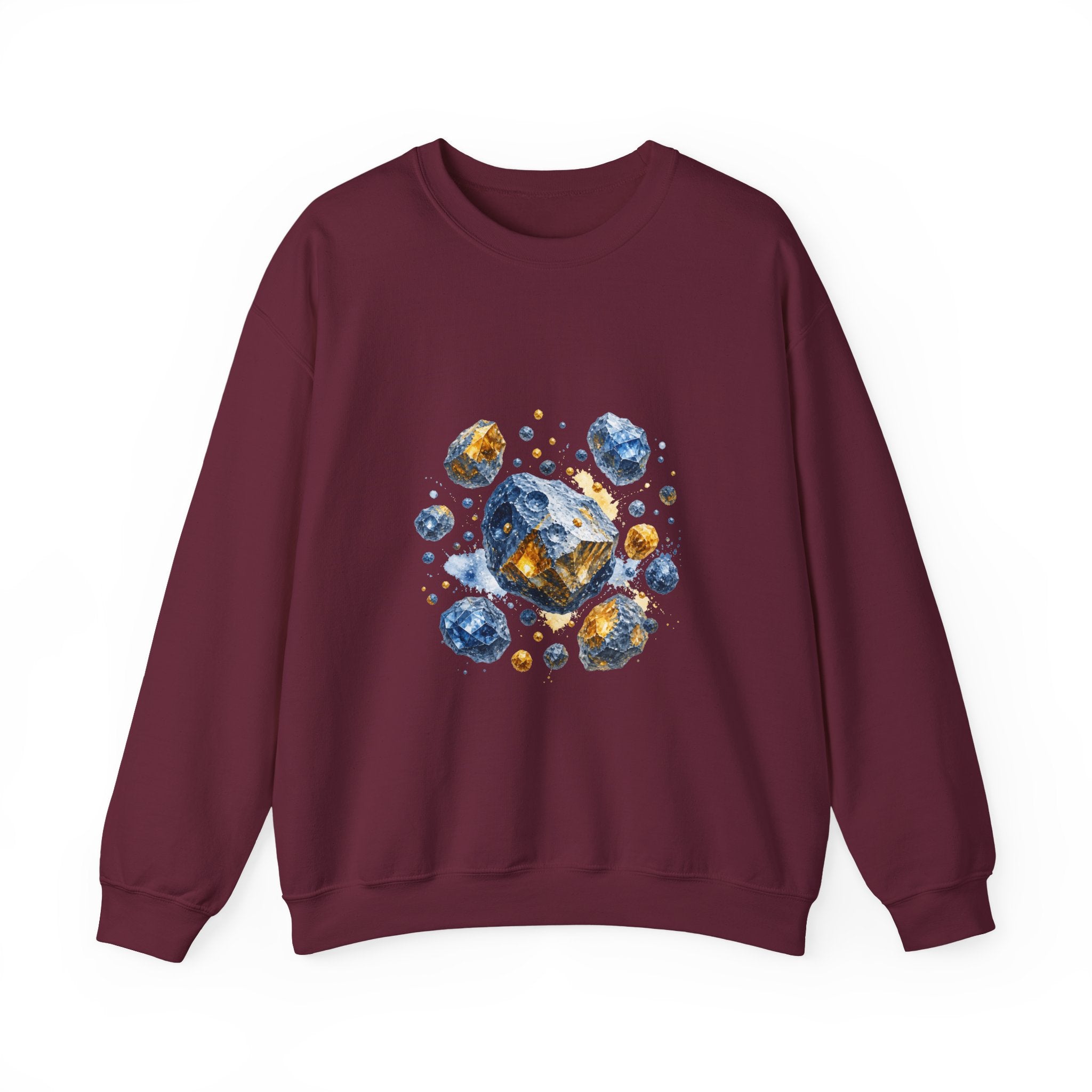 Matching Couple Sweatshirt - Comet & Asteroid Matching Couple Crewneck Sweatshirt Watercolor Art His Hers Engagement Gift - Design B