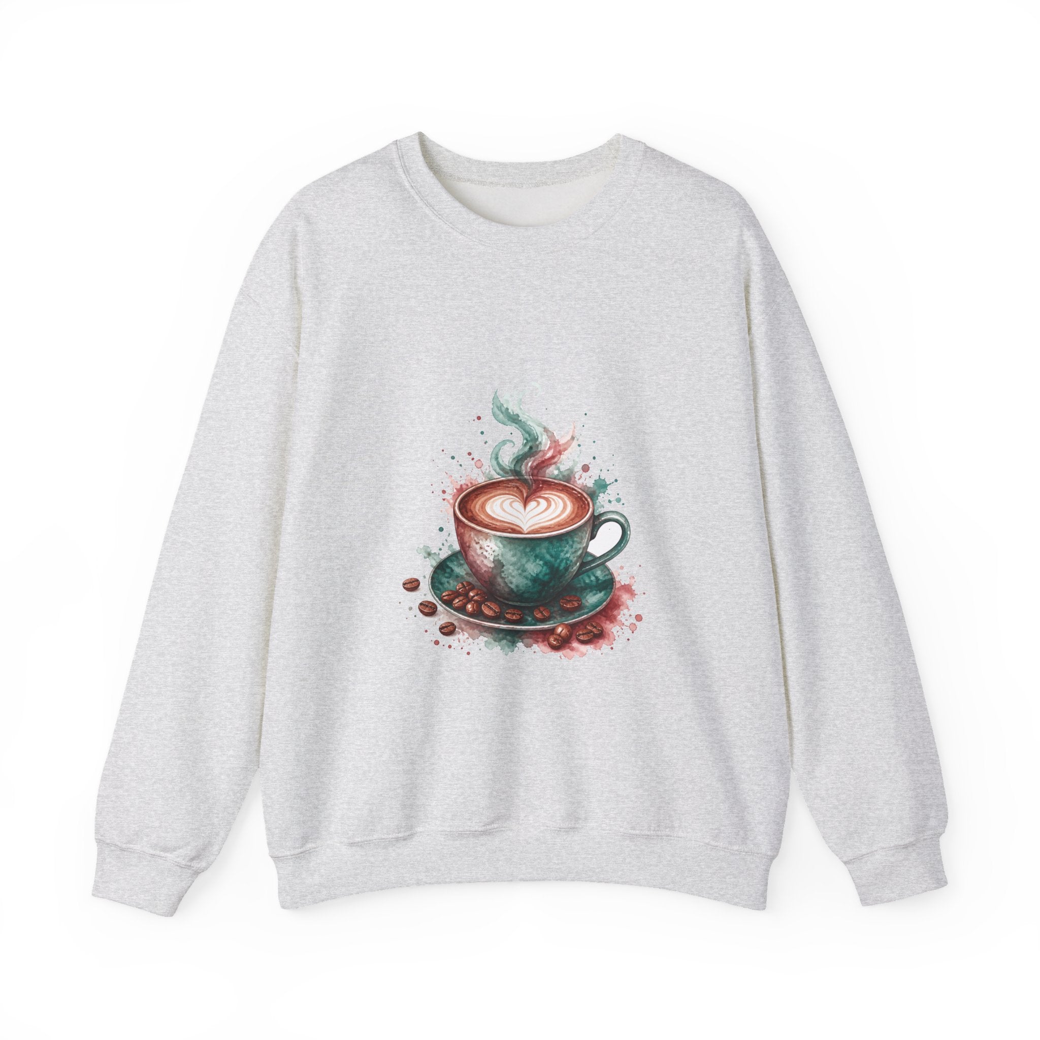 Matching Couple Sweatshirt - Coffee & Tea Matching Couple Comfort Colors Crew Watercolor Art His Hers Birthday Gift - Design A