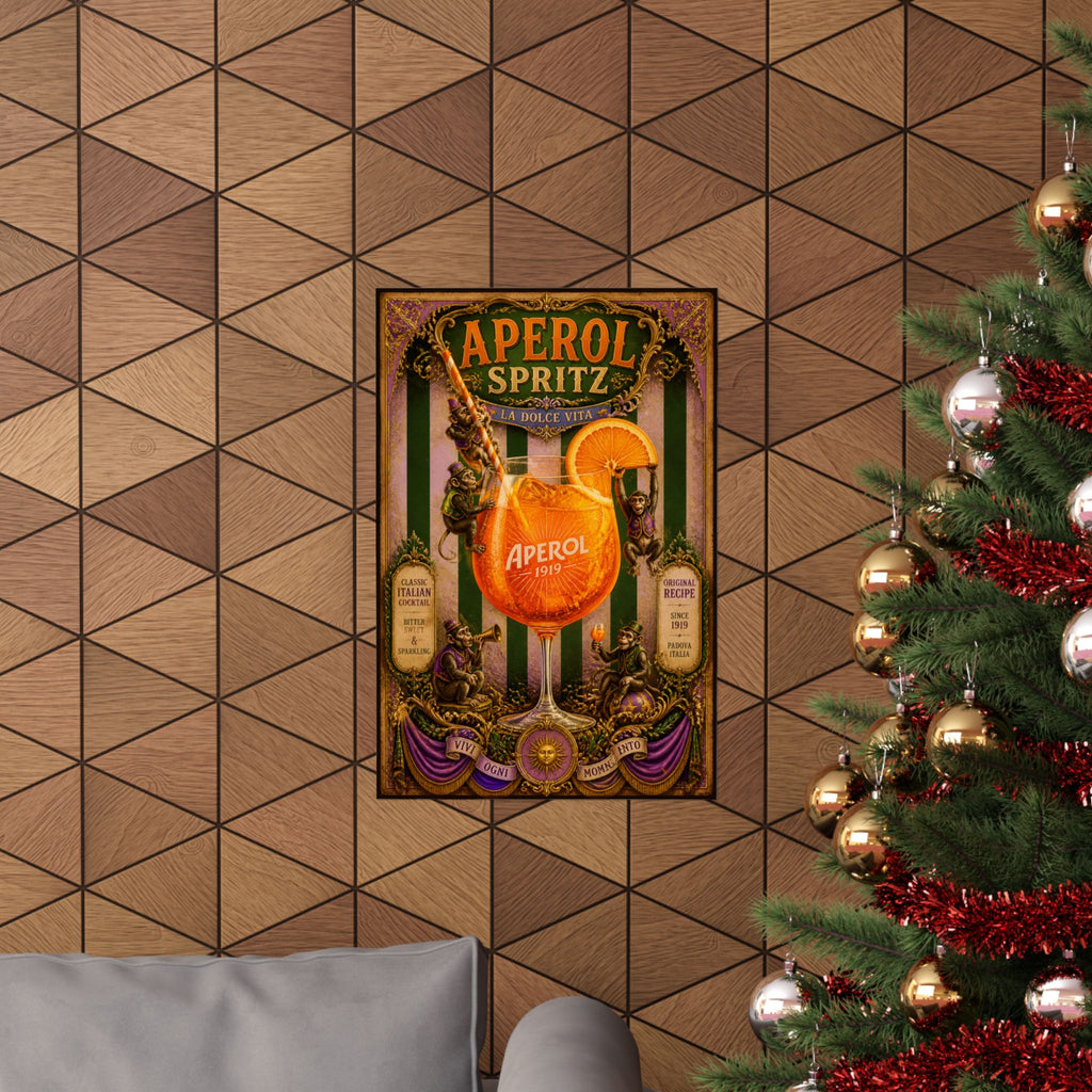 Aperol Spritz Monkeys Wall Art Poster 18×24 Baroque Home Office Decor Maximalist Print
