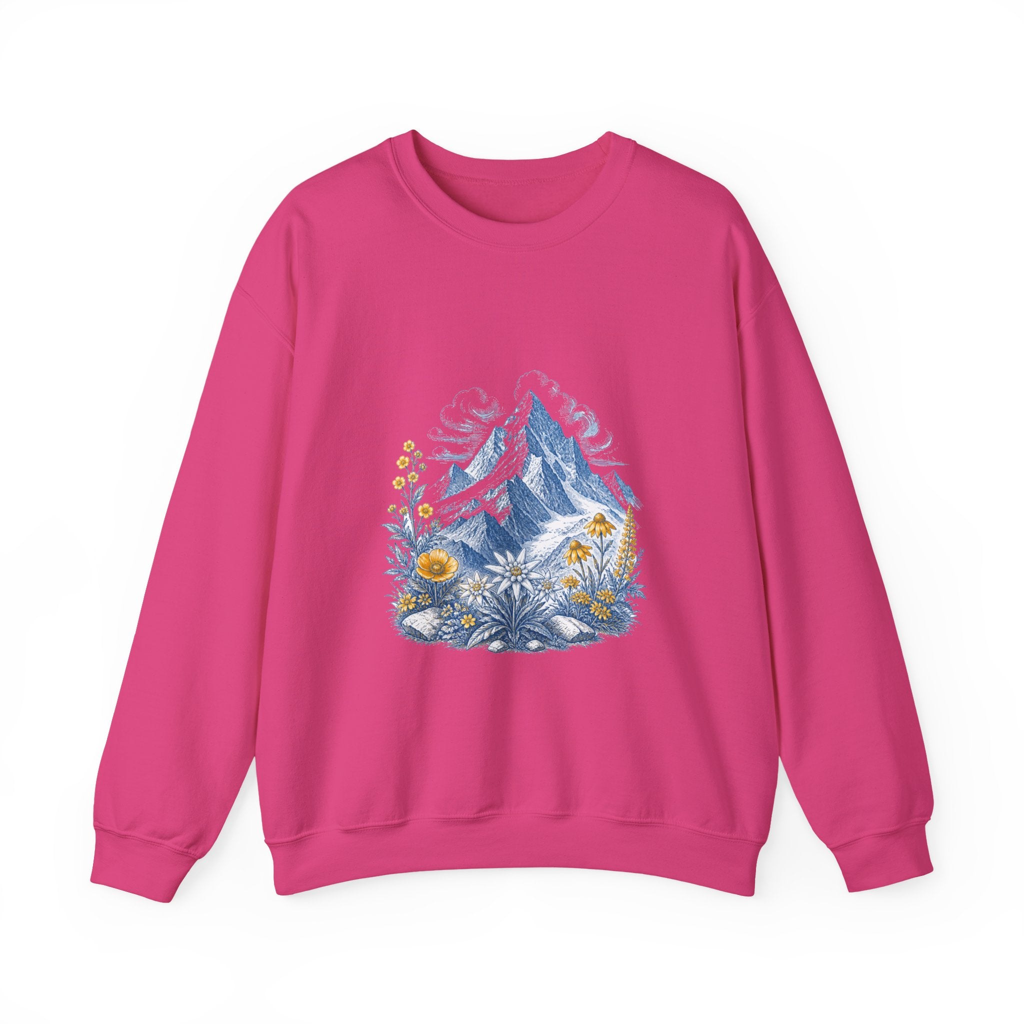 Matching Couple Sweatshirt - Mountain & Ocean Matching Couple Premium Fleece Sweatshirt Vintage Art His Hers Honeymoon Gift - Design A