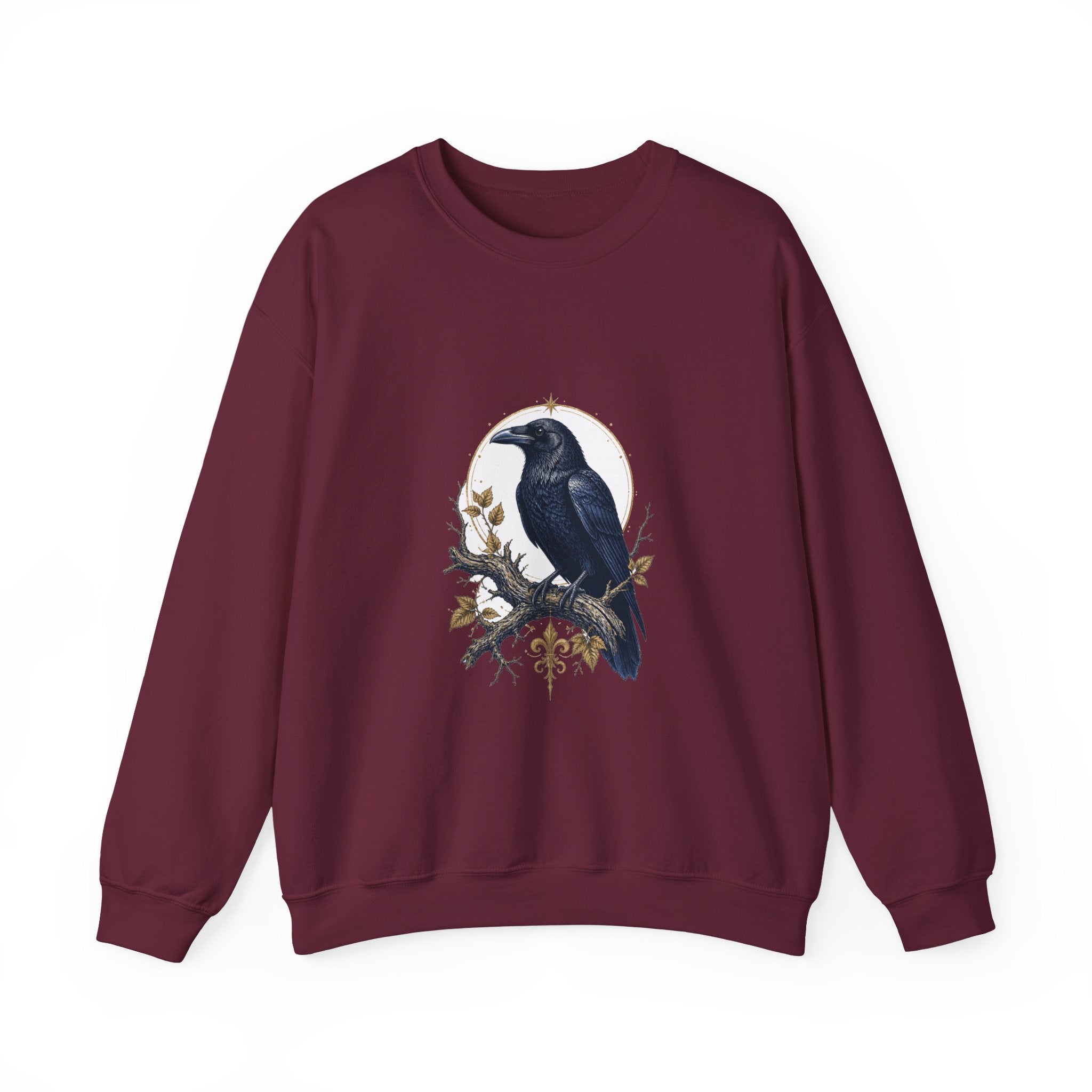 Matching Couple Sweatshirt - Raven & Swan Matching Couple Premium Fleece Sweatshirt Vintage Art His Hers Honeymoon Gift - Design A
