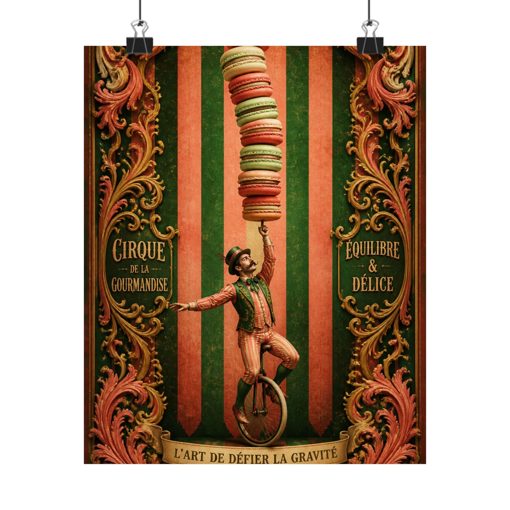 Macaron Balancing Tower Wall Art Poster 18×24 Baroque Home Office Decor Maximalist Print