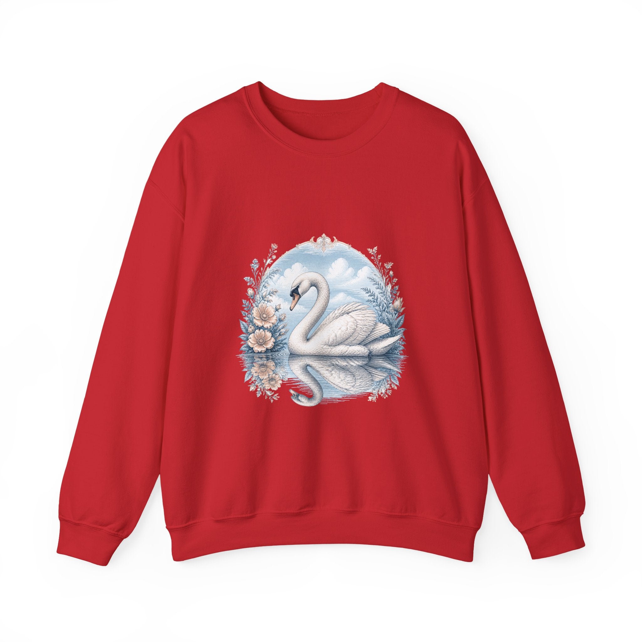 Matching Couple Sweatshirt - Raven & Swan Matching Couple Crewneck Sweatshirt Vintage Art His Hers Wedding Gift - Design B