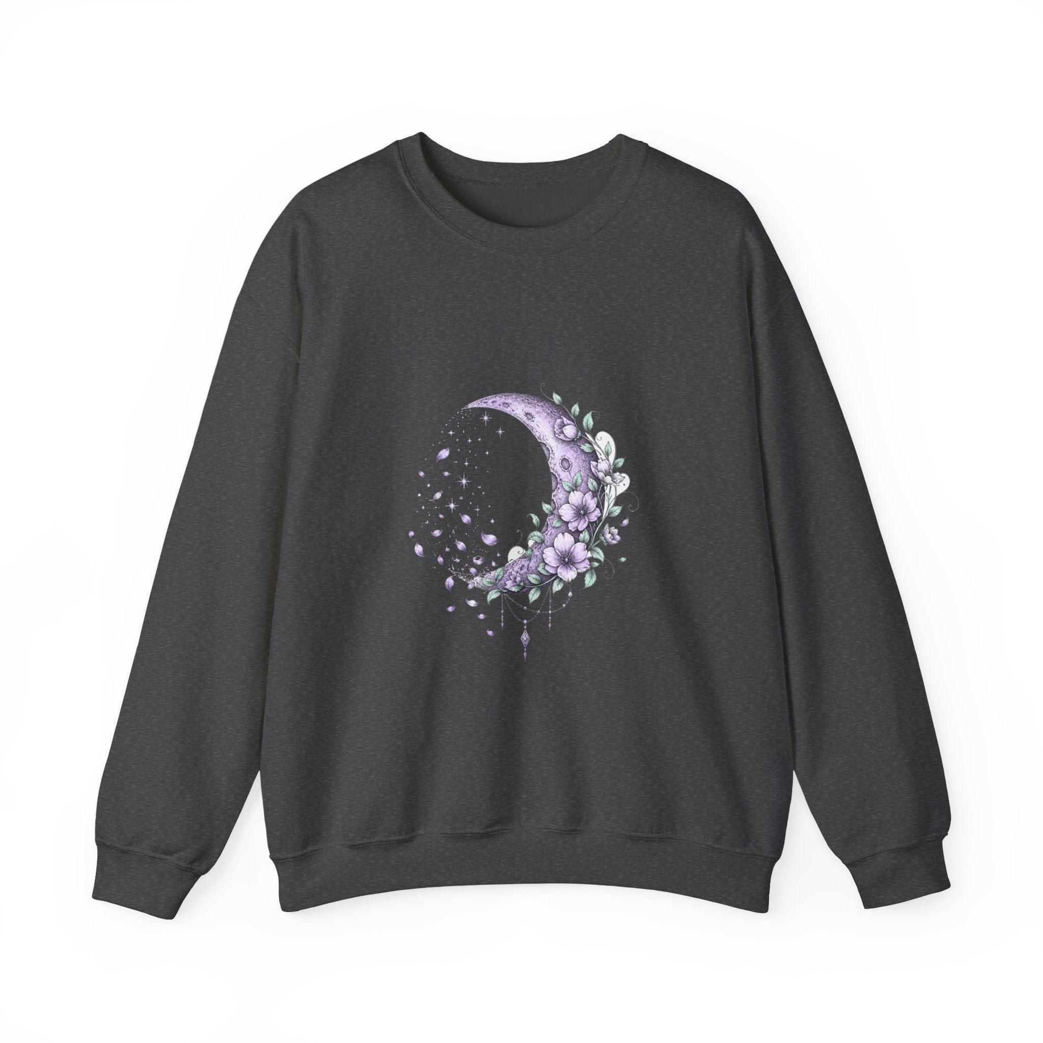 Matching Couple Sweatshirt - Waxing & Waning Moon Matching Couple Comfort Colors Crew Hand-Drawn Art His Hers Anniversary Gift - Design B