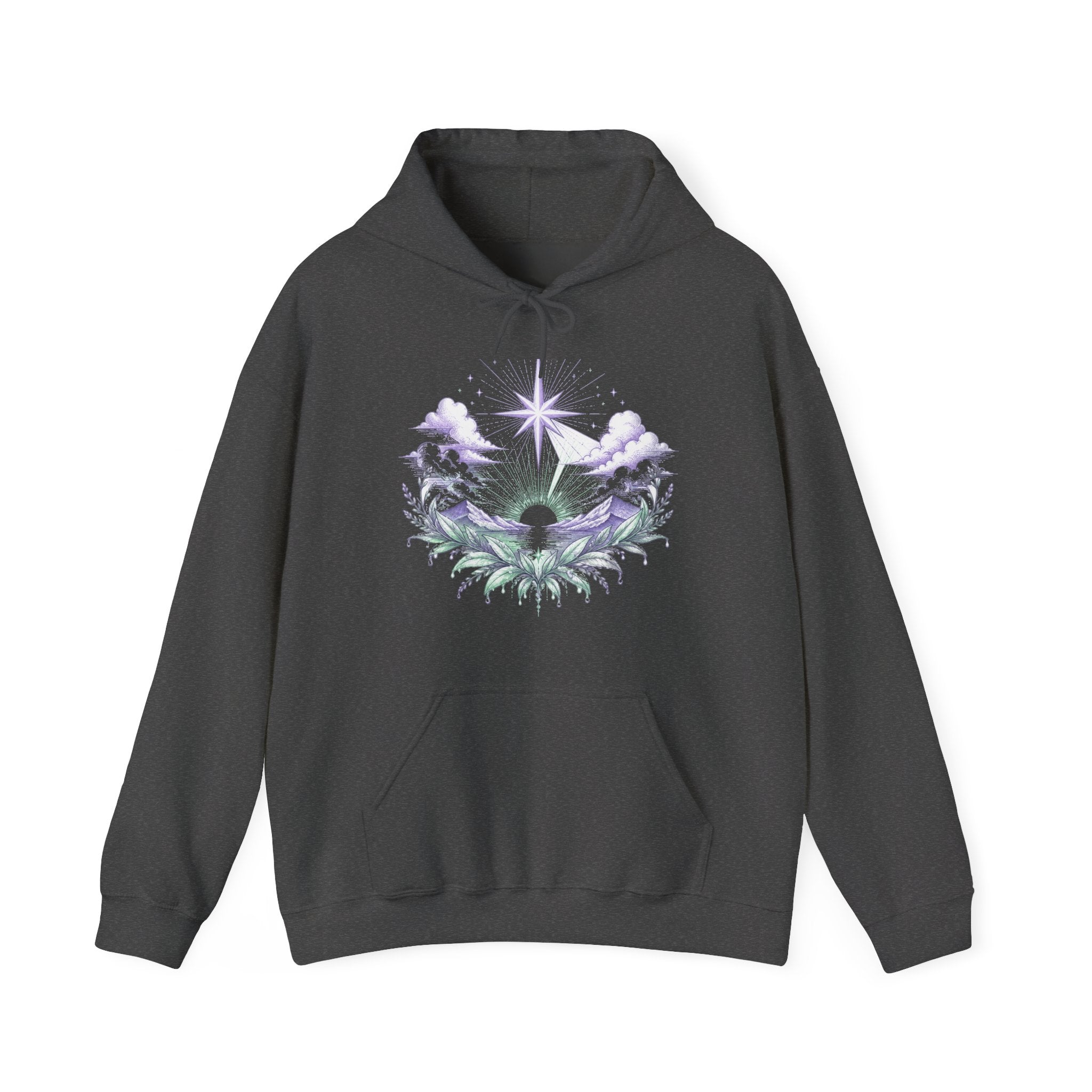 Matching Couple Sweatshirt - Evening & Morning Star Matching Couple Hooded Sweatshirt Hand-Drawn Art His Hers Best Friend Gift - Design B