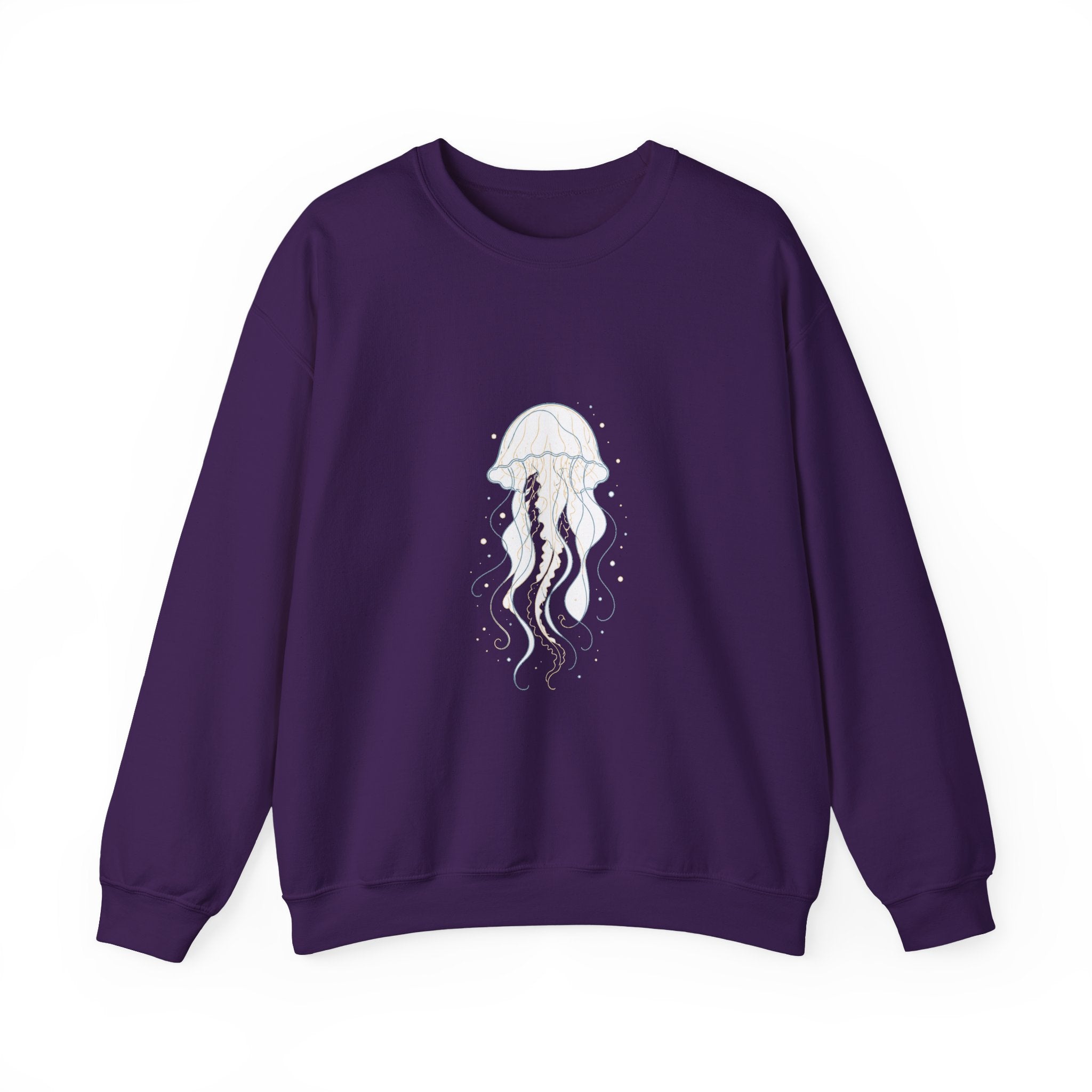 Matching Couple Sweatshirt - Octopus & Jellyfish Matching Couple Crewneck Sweatshirt Minimalist Art His Hers Valentine Gift - Design B