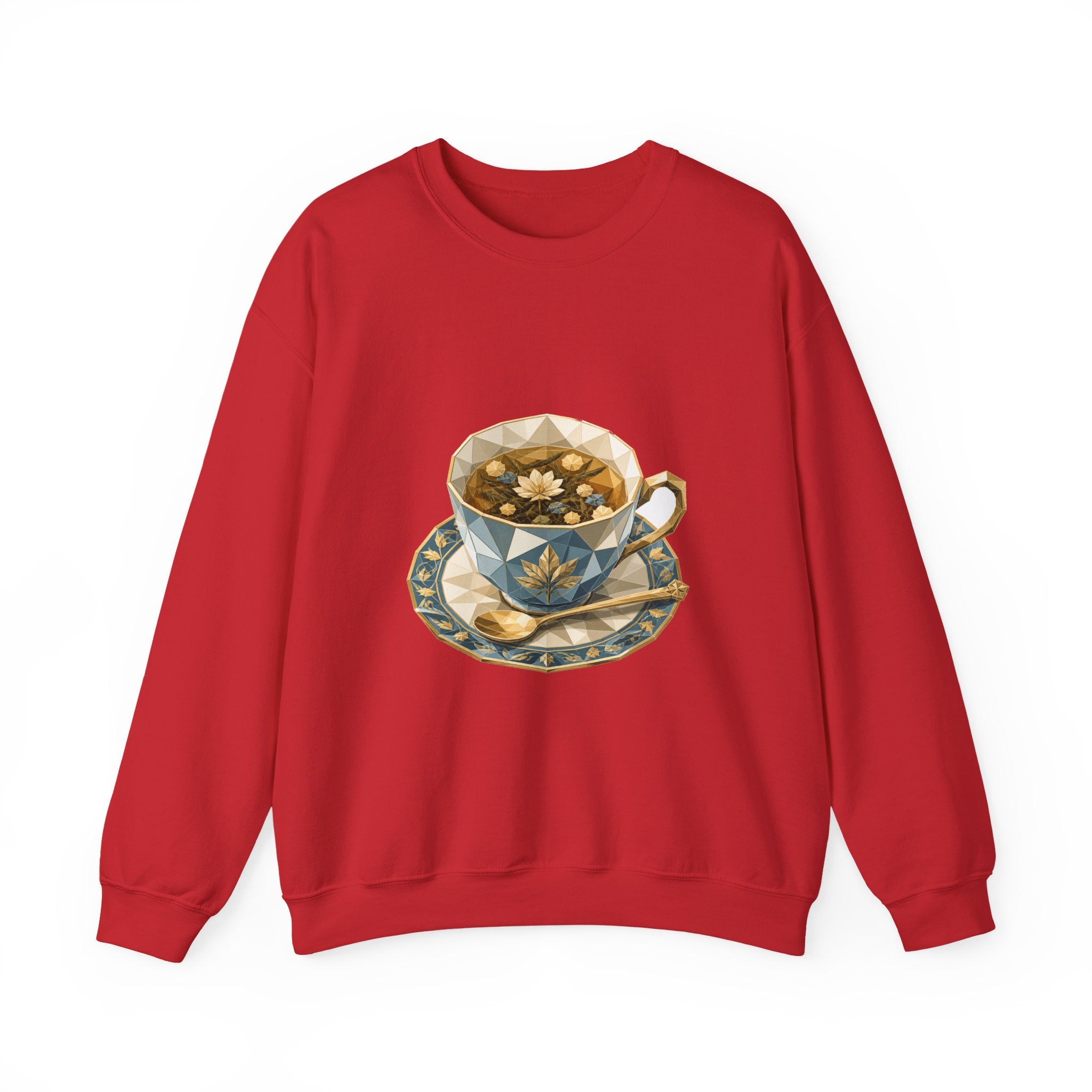 Matching Couple Sweatshirt - Coffee & Tea Matching Couple Premium Fleece Sweatshirt Geometric Art His Hers Love Gift - Design B