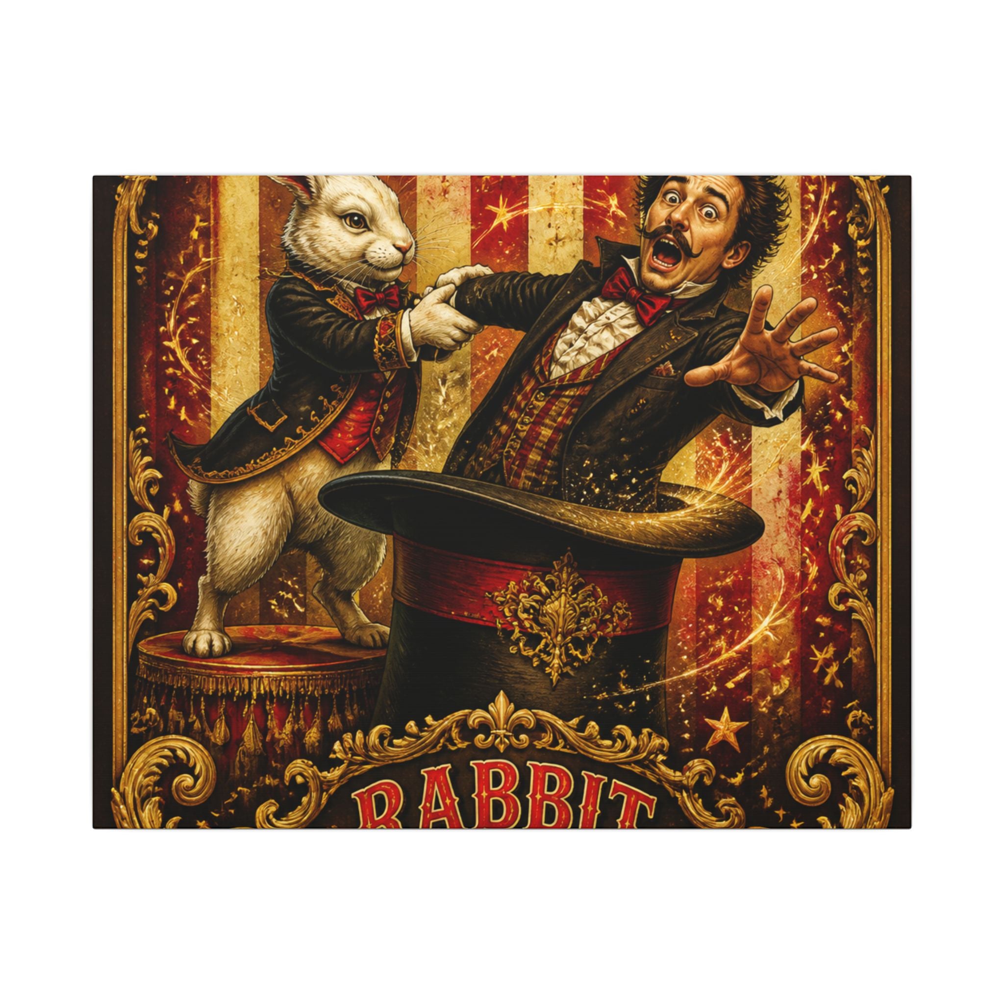 Magic Hat Rabbit Wall Art Canvas 24×36 Baroque Studio Decor Maximalist Print