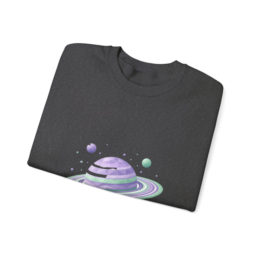 Matching Couple Sweatshirt - Saturn & Jupiter Matching Couple Crewneck Sweatshirt Geometric Art His Hers Couple Gift - Design A
