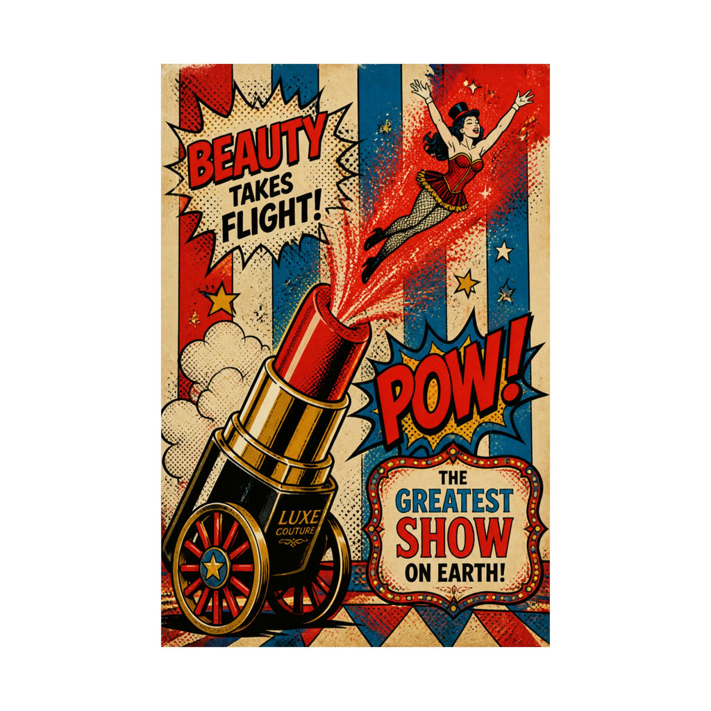 Lipstick Cannon Wall Art Poster 24×36 Pop Art Restaurant Decor Maximalist Print