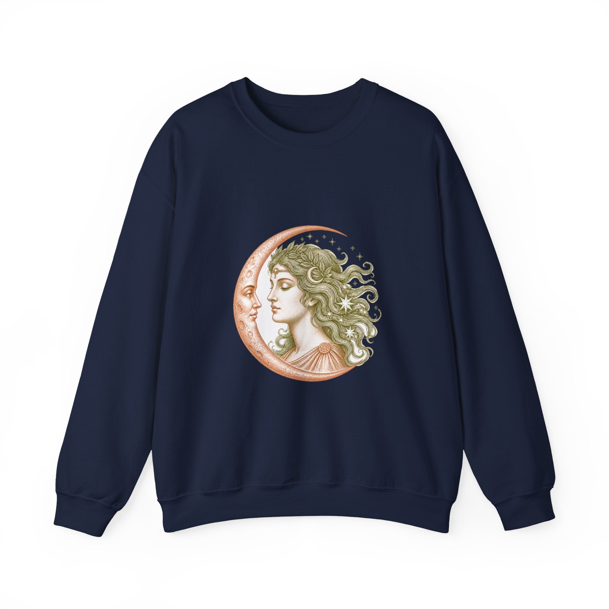 Matching Couple Sweatshirt - Helios & Selene Matching Couple Crewneck Sweatshirt Vintage Art His Hers Wedding Gift - Design B