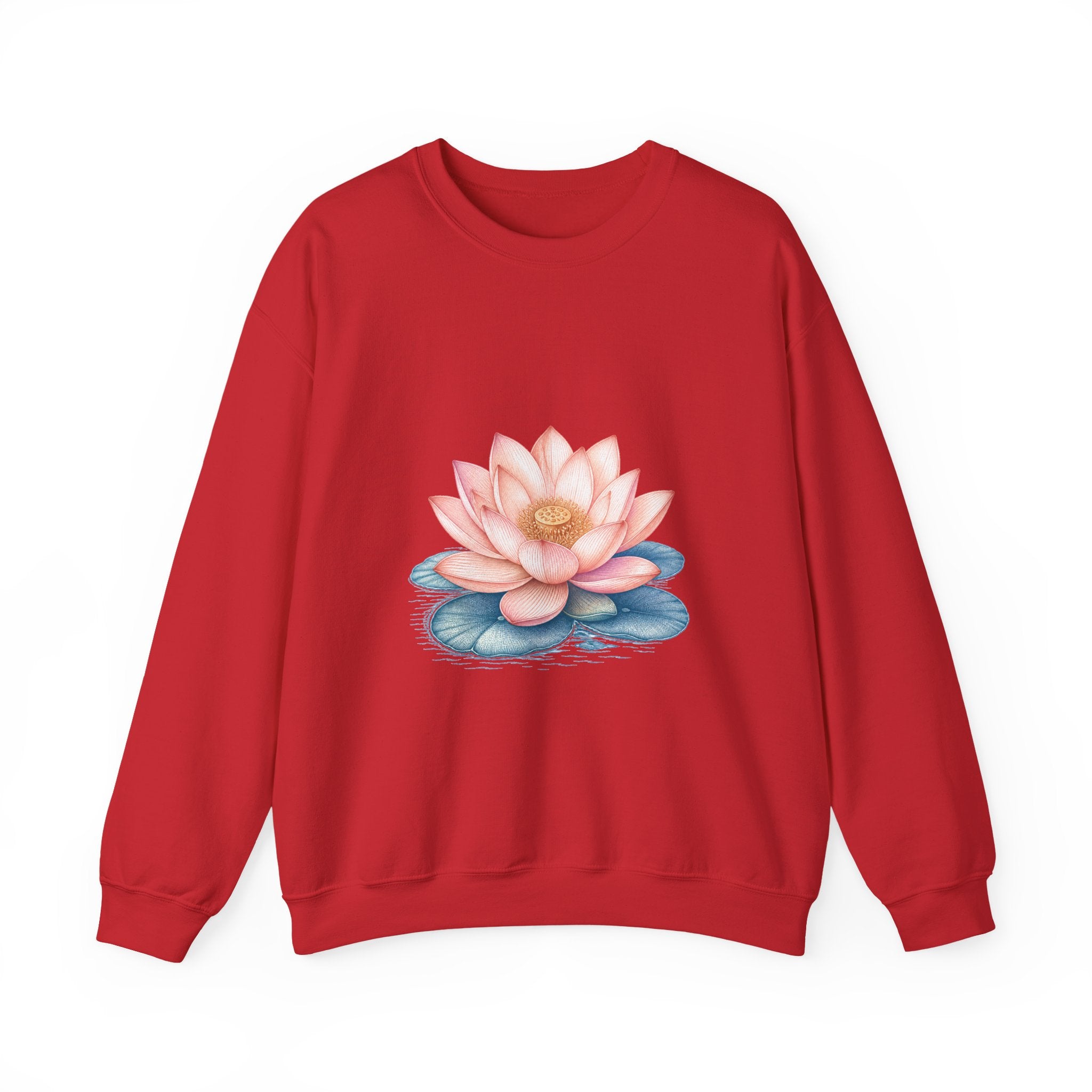 Matching Couple Sweatshirt - Open & Closed Lotus Matching Couple Premium Fleece Sweatshirt Vintage Art His Hers Honeymoon Gift - Design A