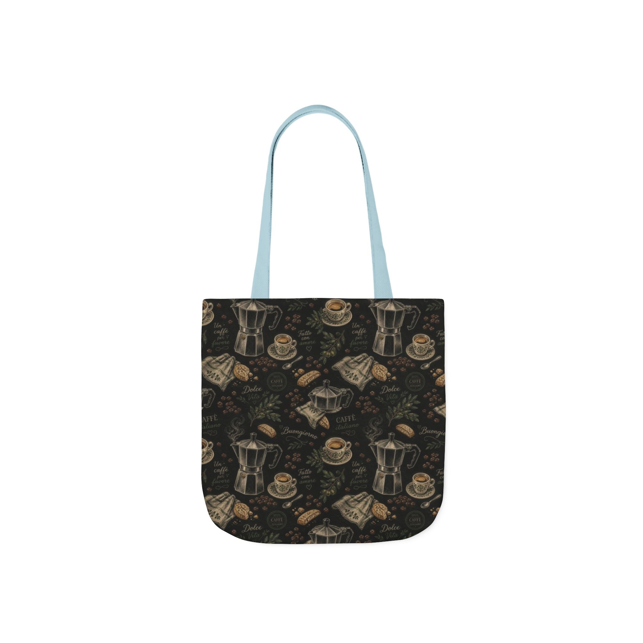 Espresso Moka Pot Canvas Tote Bag Mediterranean Kitchen Chalk Art Design Italian Cottagecore Gift