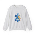 Matching Couple Sweatshirt - Puzzle Pieces Matching Couple Crewneck Sweatshirt Watercolor Art His Hers Engagement Gift - Design A