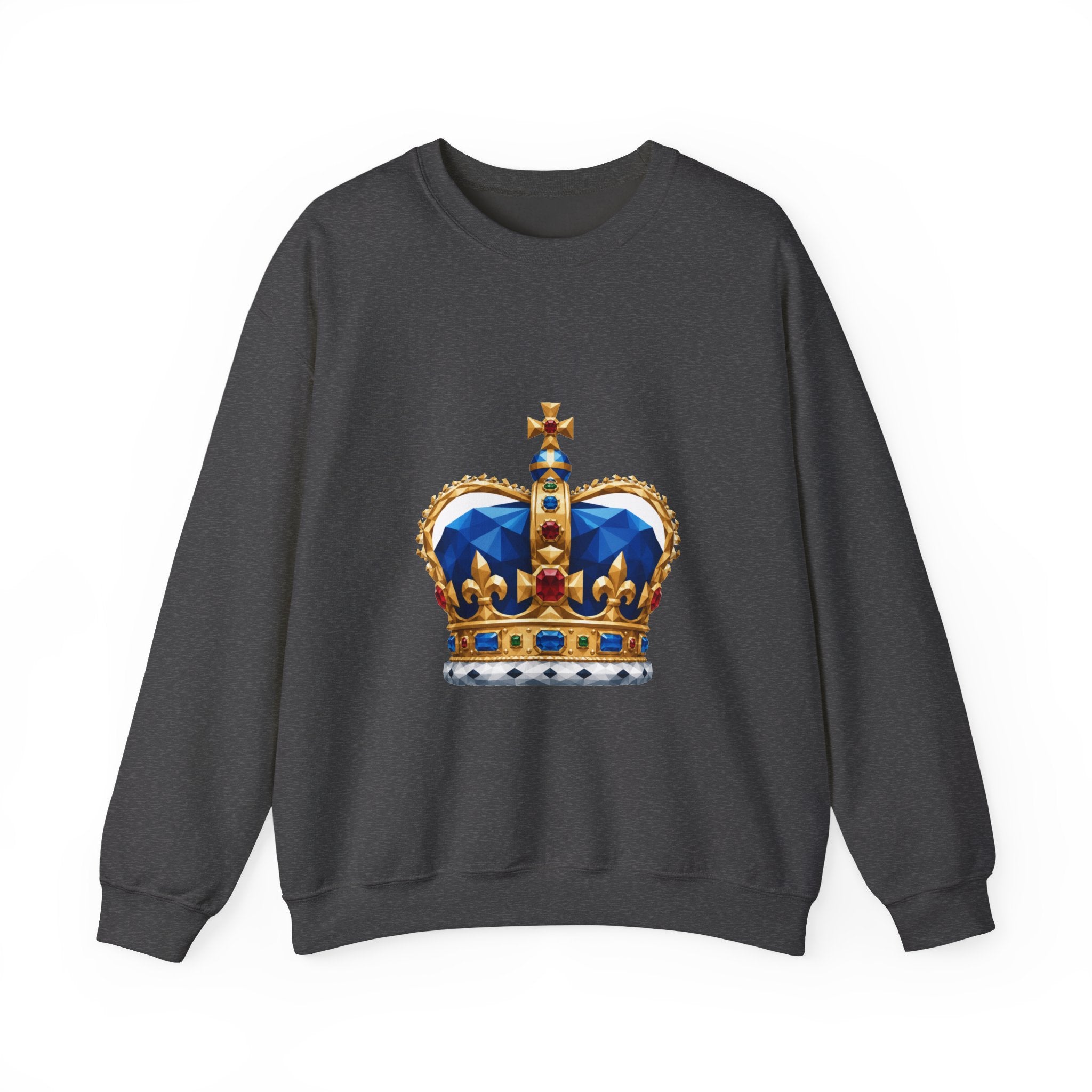 Matching Couple Sweatshirt - Crown & Shield Matching Couple Comfort Colors Crew Geometric Art His Hers Love Gift - Design A
