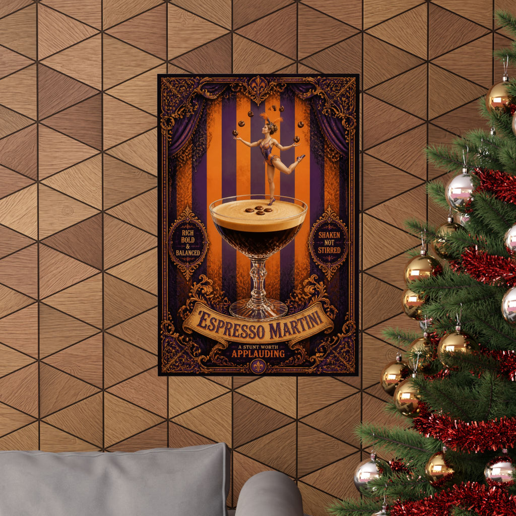 Espresso Martini Acrobat Wall Art Poster 18×24 Baroque Home Office Decor Maximalist Print