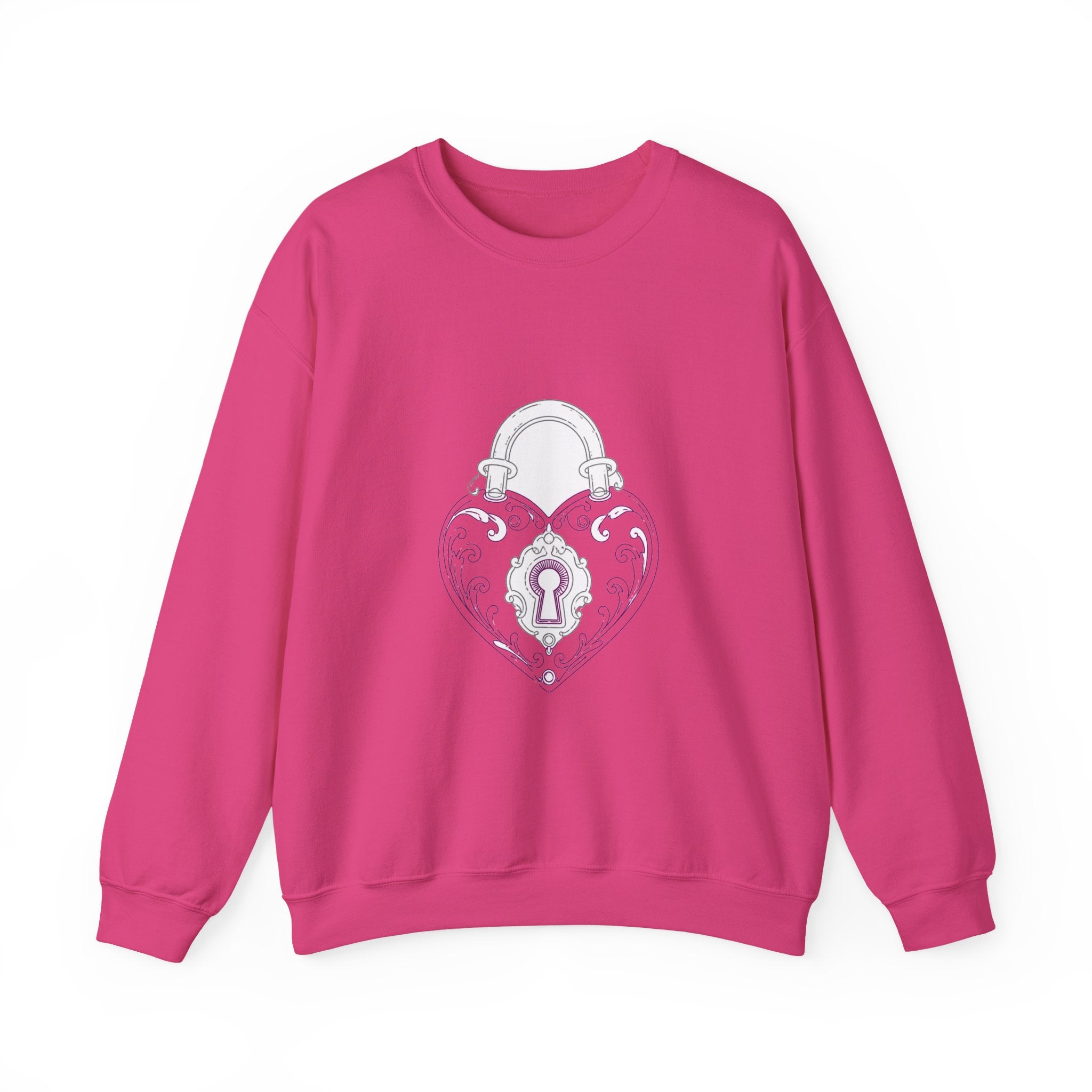 Matching Couple Sweatshirt - Key & Lock Matching Couple Premium Fleece Sweatshirt Minimalist Art His Hers Christmas Gift - Design B
