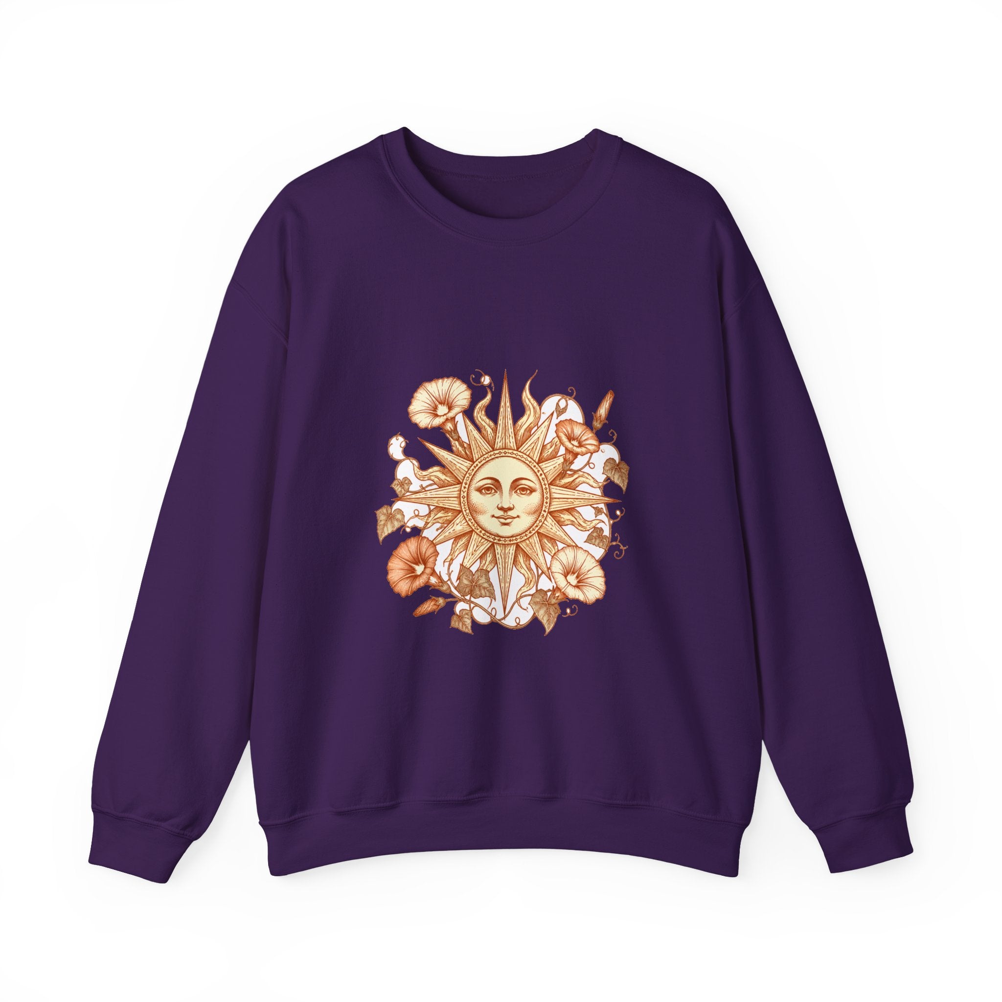 Matching Couple Sweatshirt - Sun & Moon Matching Couple Comfort Colors Crew Hand-Drawn Art His Hers Anniversary Gift - Design B
