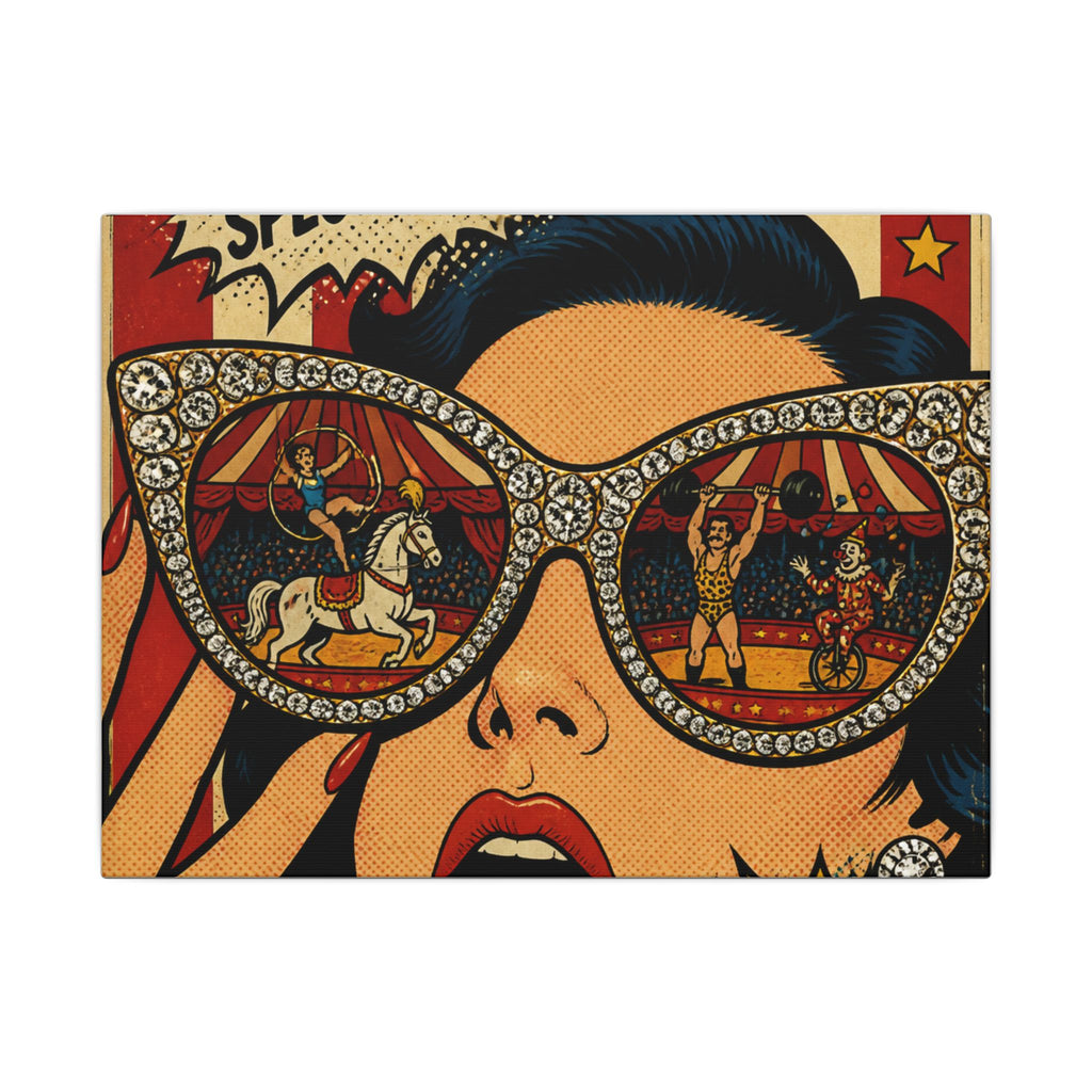 Sunglasses Circus Ring Wall Art Canvas 16×20 Pop Art Living Room Decor Maximalist Print