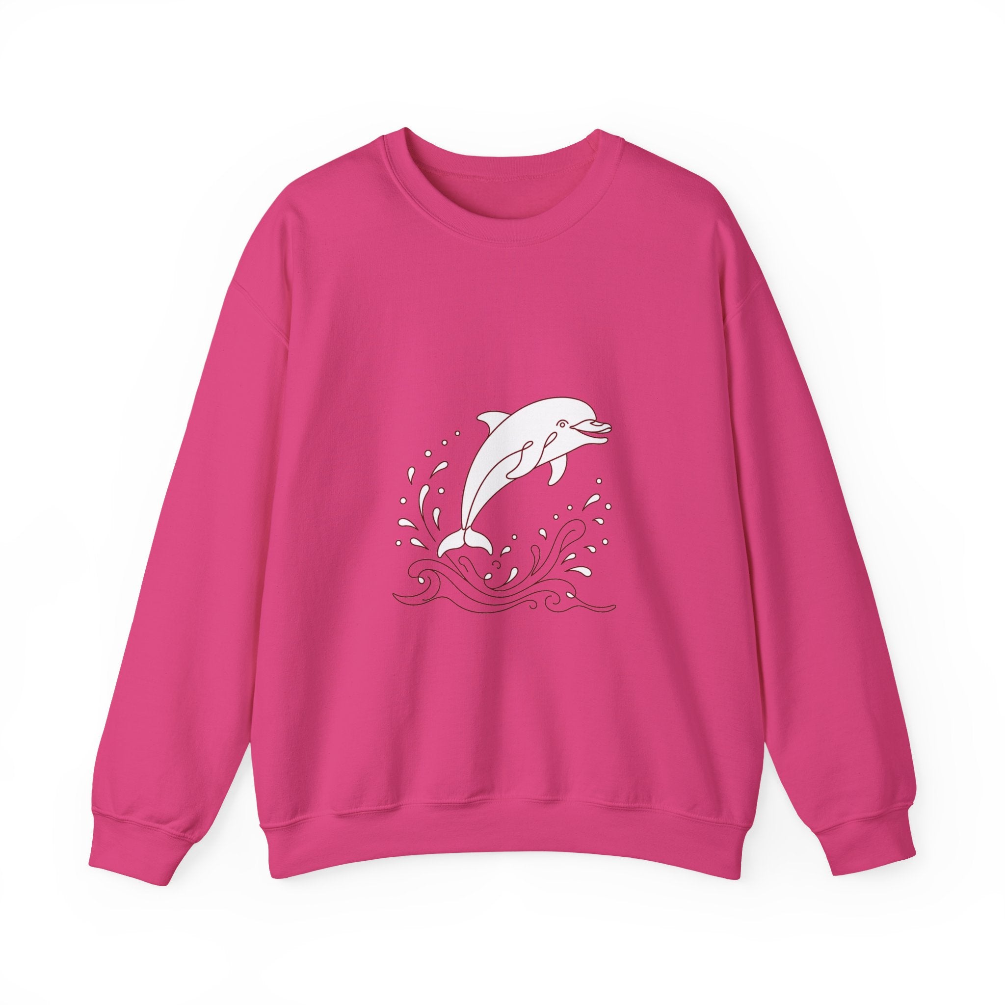 Matching Couple Sweatshirt - Shark & Dolphin Matching Couple Comfort Colors Crew Minimalist Art His Hers Christmas Gift - Design B
