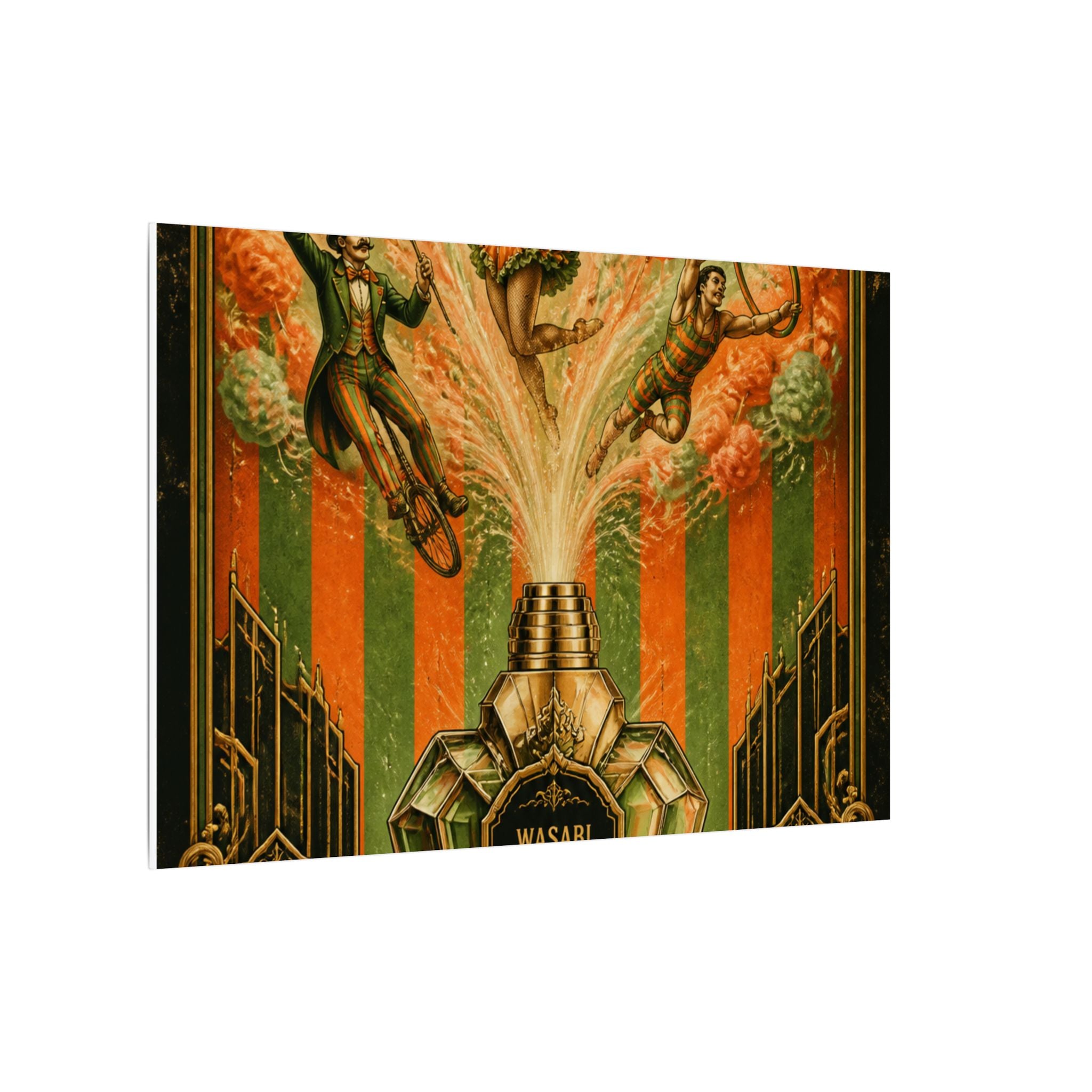Perfume Bottle Fountain Wall Art Canvas 16×20 Baroque Home Office Decor Maximalist Print