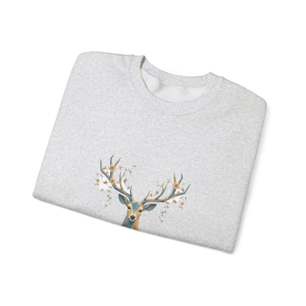 Matching Couple Sweatshirt - Bear & Deer Matching Couple Premium Fleece Sweatshirt Geometric Art His Hers Love Gift - Design B