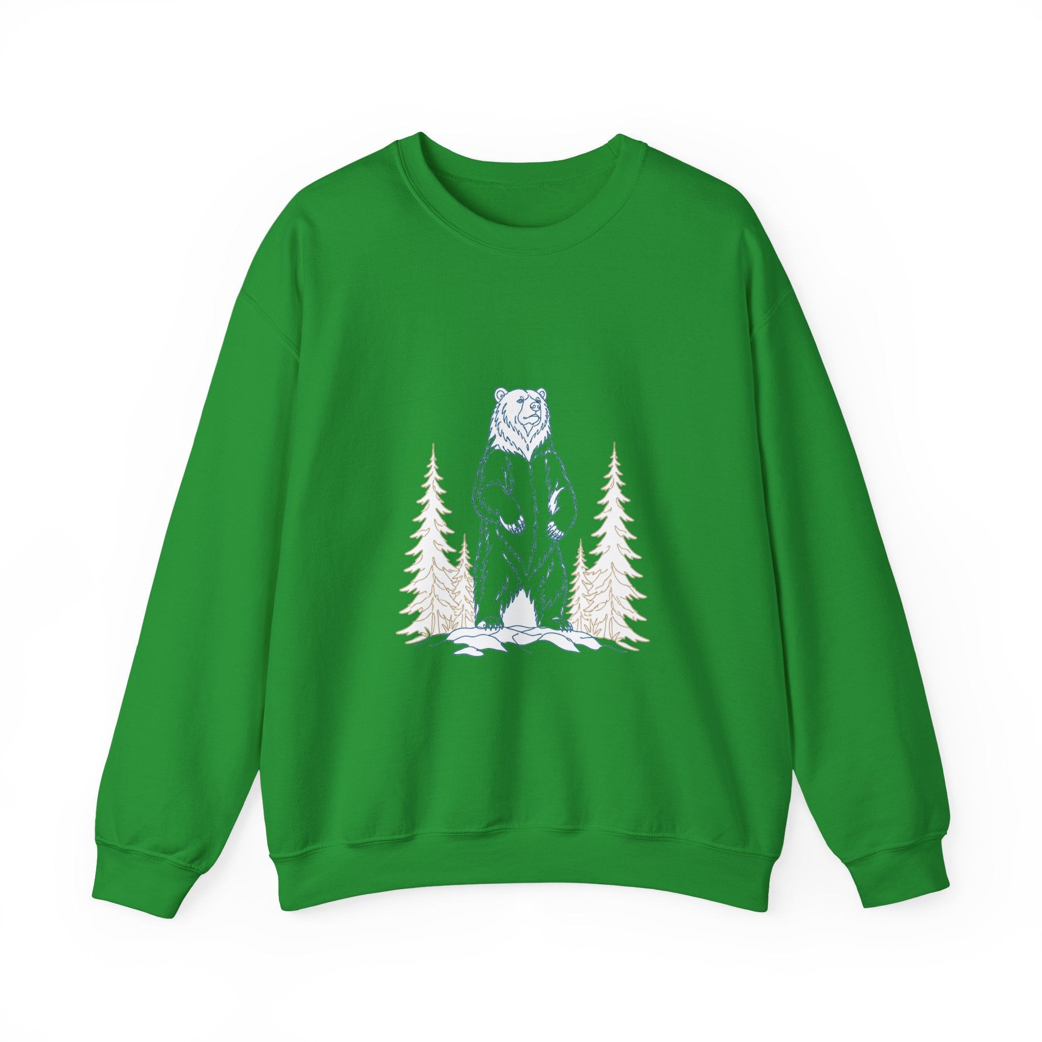 Matching Couple Sweatshirt - Bear & Deer Matching Couple Premium Fleece Sweatshirt Minimalist Art His Hers Christmas Gift - Design A