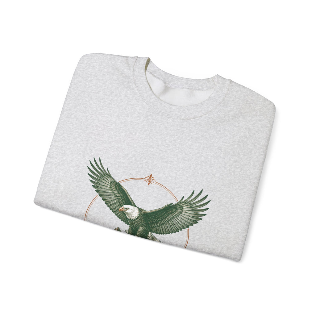 Matching Couple Sweatshirt - Eagle & Whale Matching Couple Premium Fleece Sweatshirt Vintage Art His Hers Honeymoon Gift - Design A