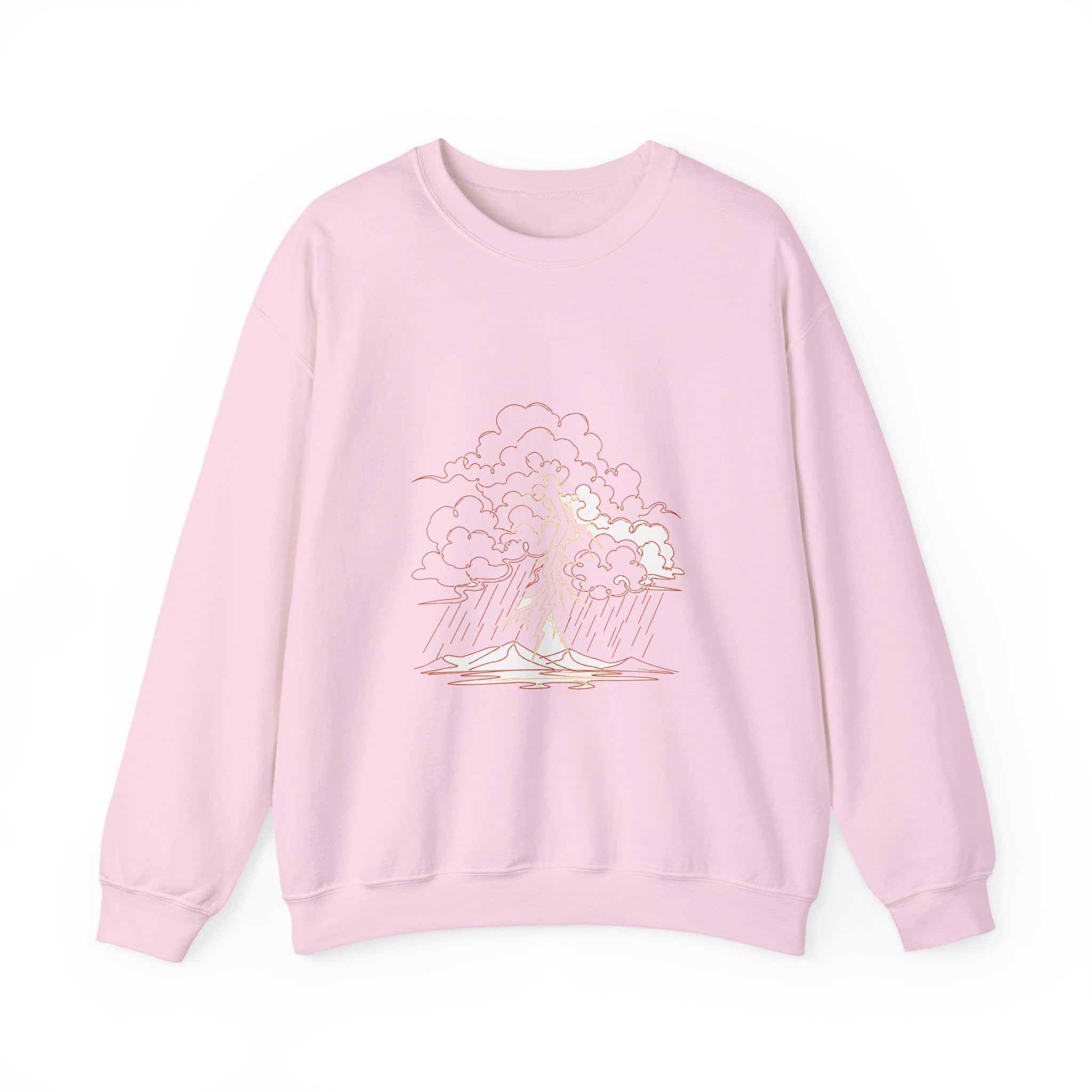 Matching Couple Sweatshirt - Storm & Rainbow Matching Couple Premium Fleece Sweatshirt Minimalist Art His Hers Christmas Gift - Design A