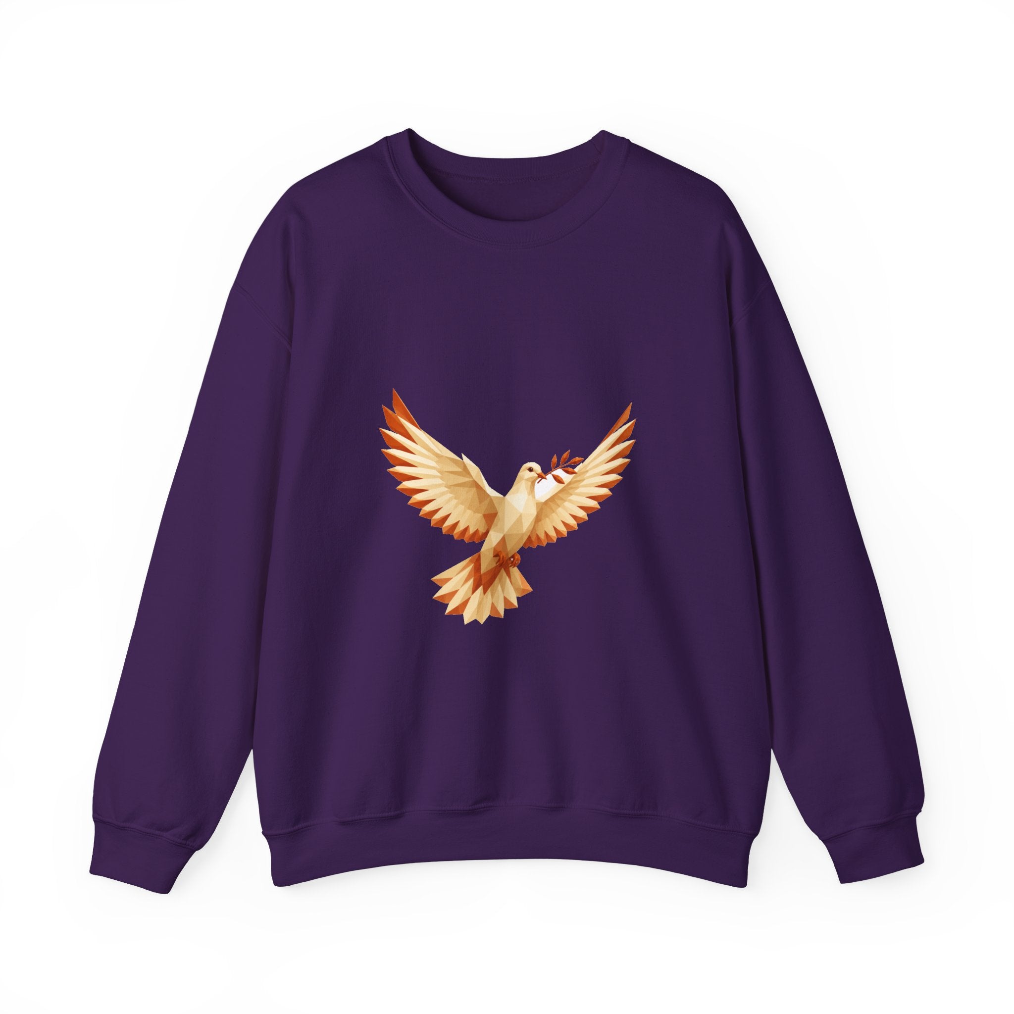 Matching Couple Sweatshirt - Wolf & Dove Matching Couple Crewneck Sweatshirt Geometric Art His Hers Couple Gift - Design B