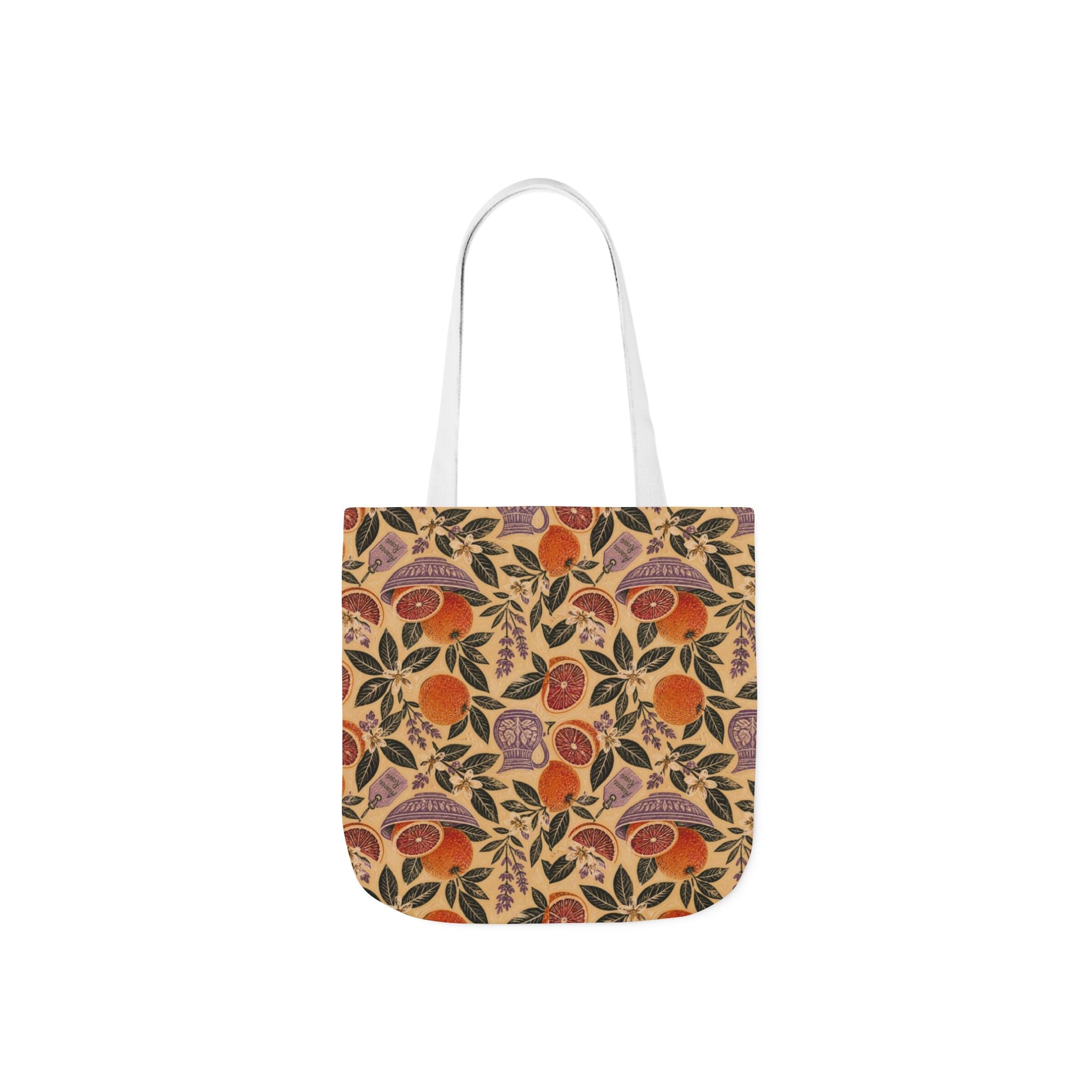 Blood Oranges Canvas Tote Bag Mediterranean Kitchen Linocut Design Italian Cottagecore Gift