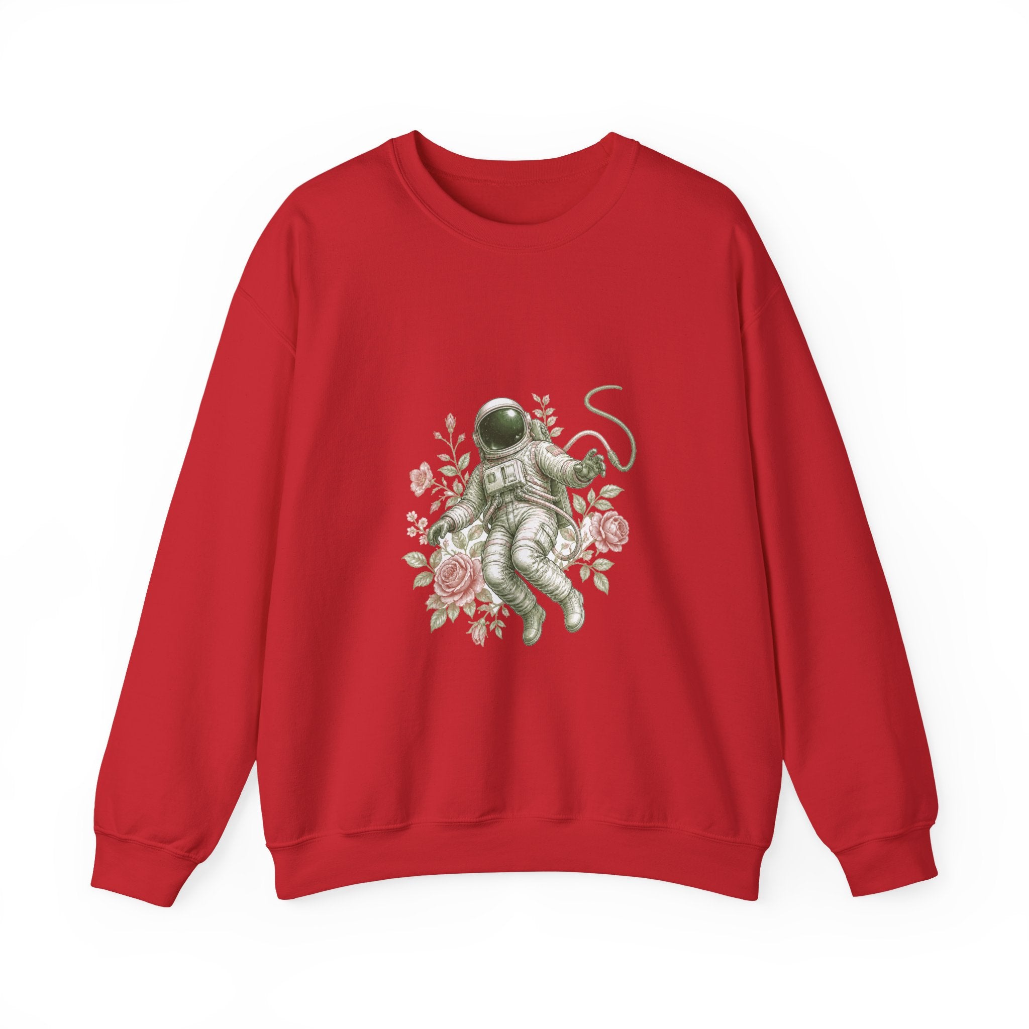 Matching Couple Sweatshirt - Astronaut & Planet Matching Couple Premium Fleece Sweatshirt Vintage Art His Hers Honeymoon Gift - Design A