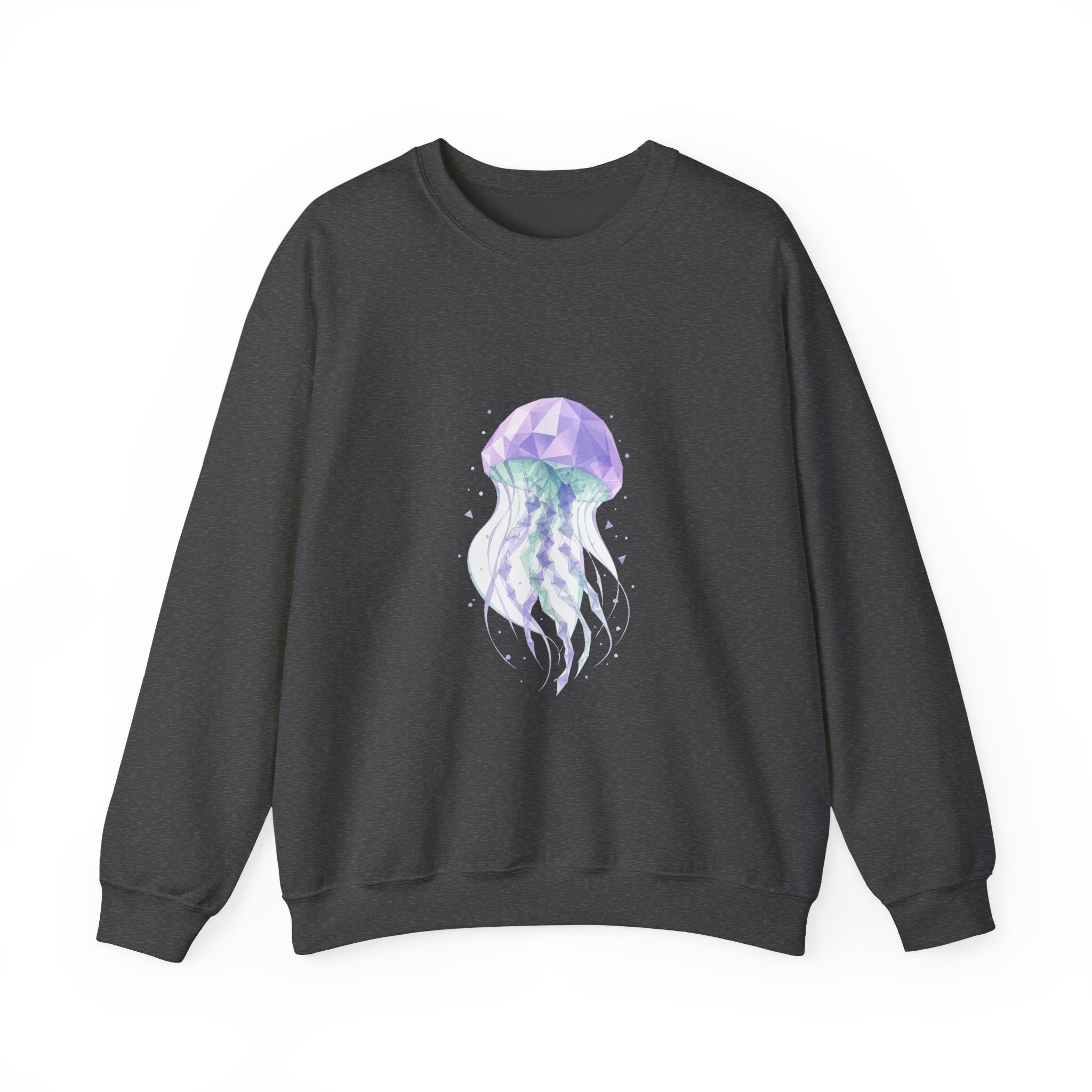 Matching Couple Sweatshirt - Octopus & Jellyfish Matching Couple Crewneck Sweatshirt Geometric Art His Hers Couple Gift - Design B